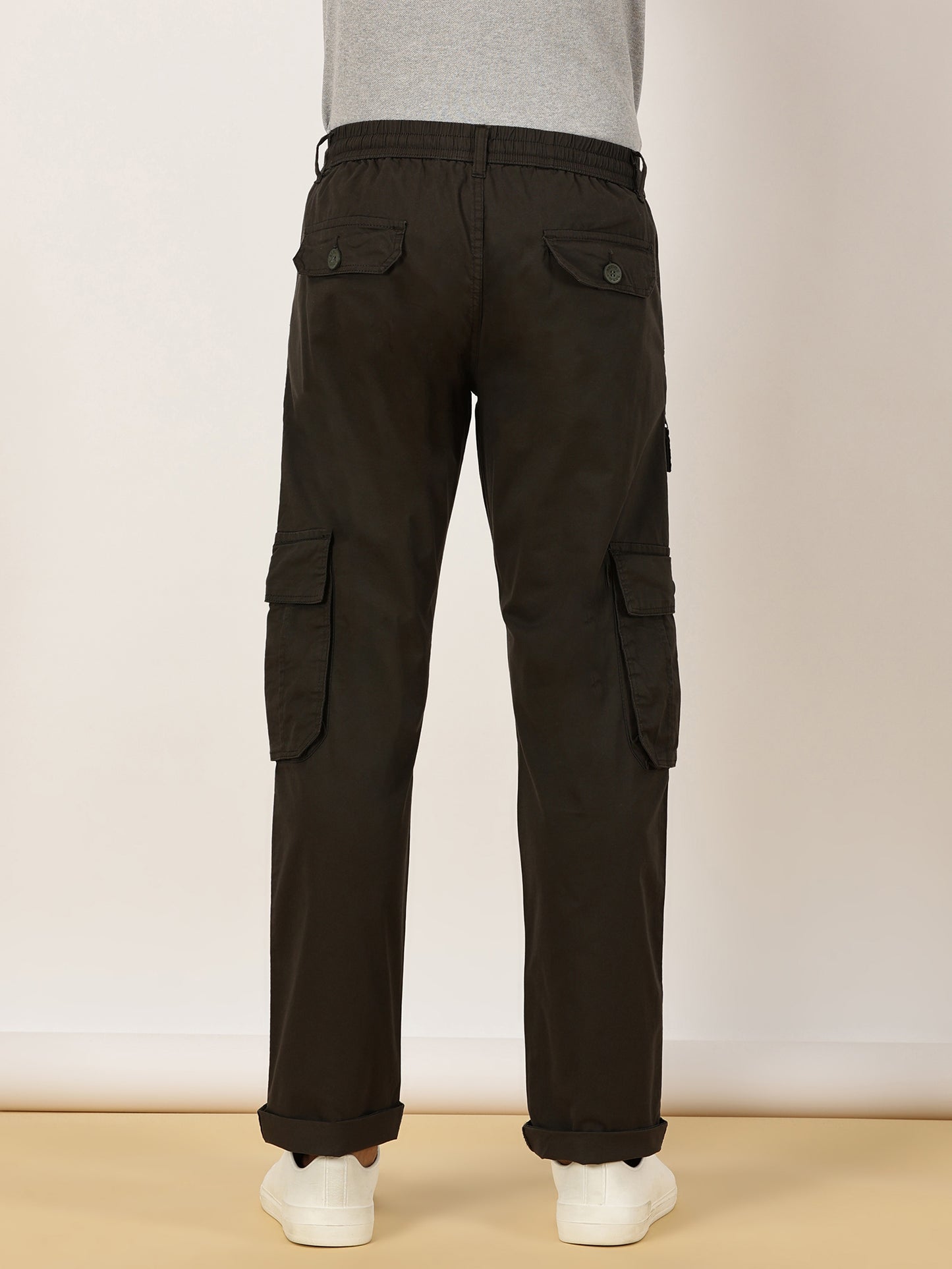 Multi Pocket Stretchable Olive Cargo