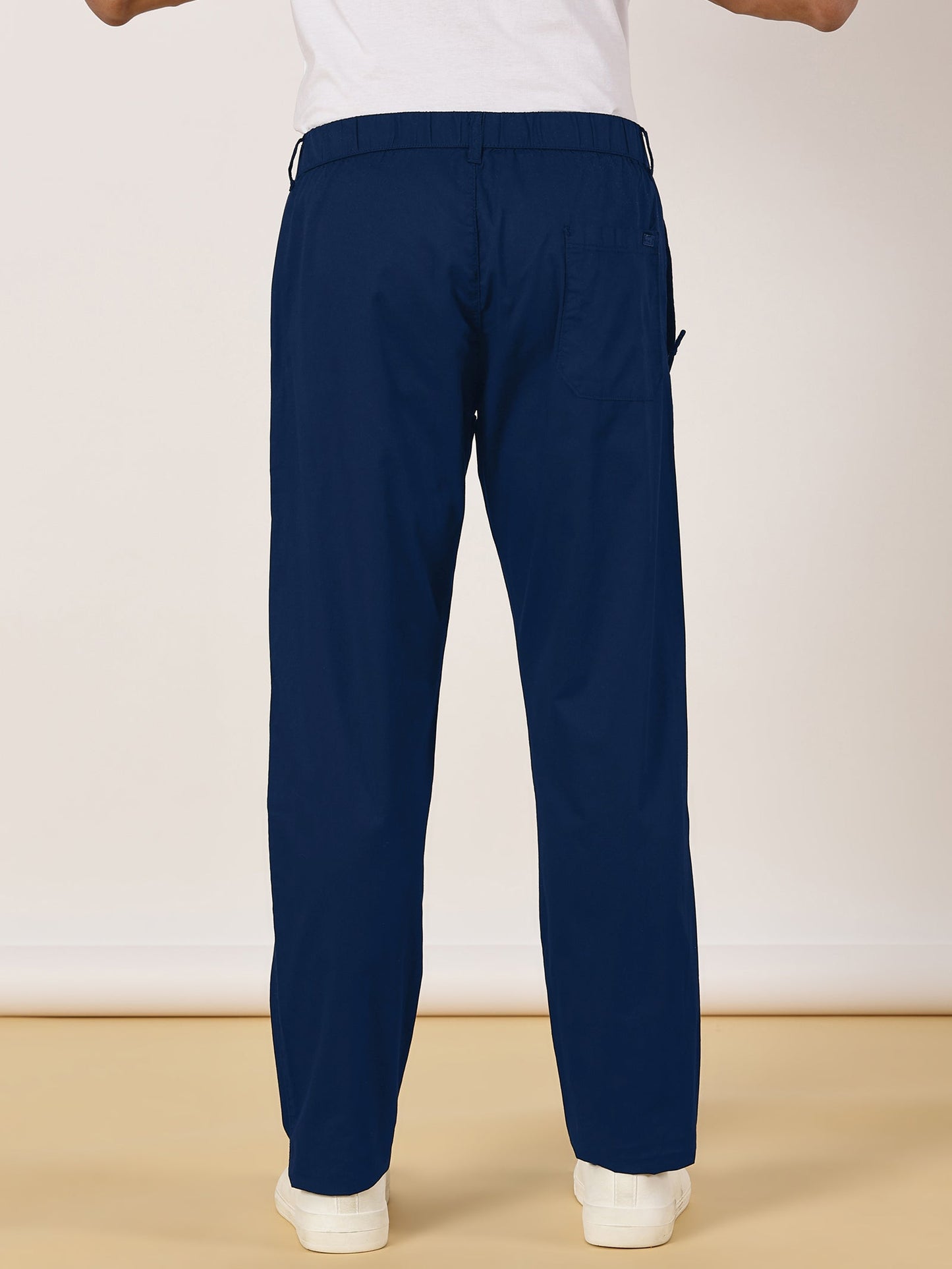 Light Weight Elasticated Waist Zip Pocket Navy Lounge Pants