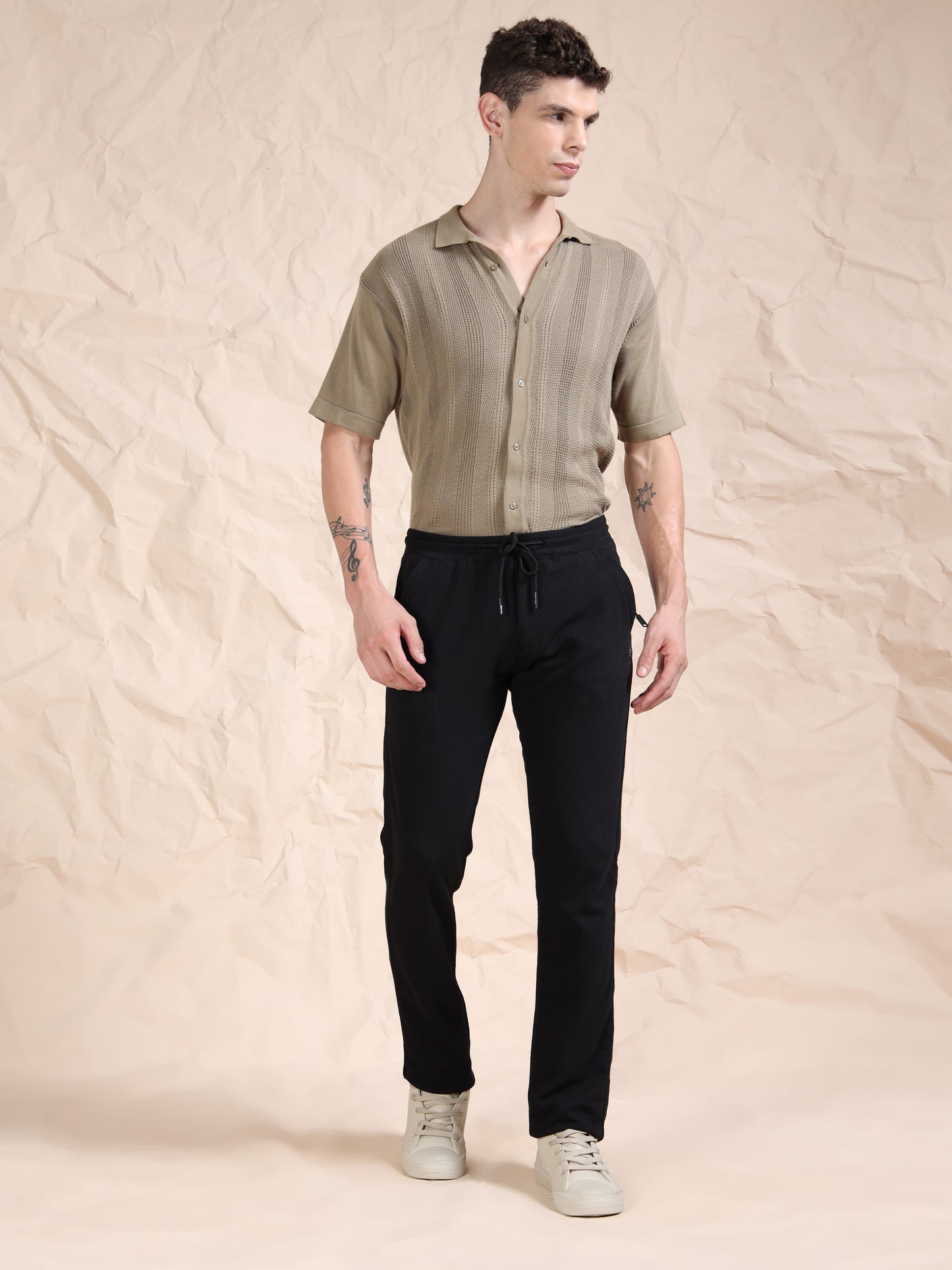 Stretchable Black Track Pant
