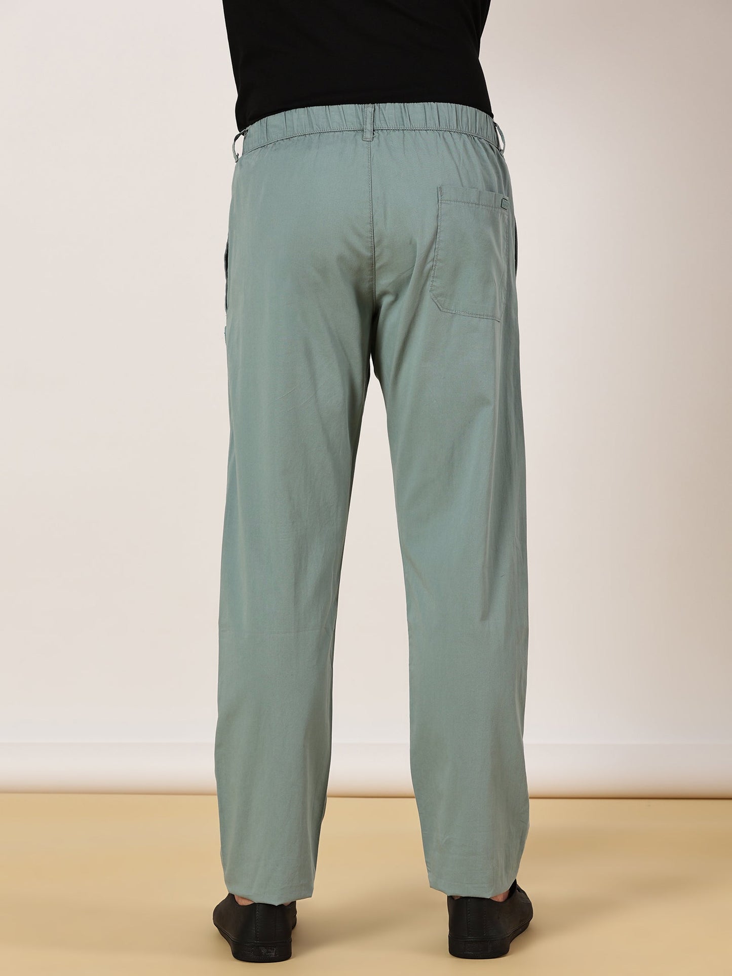 Light Weight Elasticated Waist Zip Pocket Green Lounge Pants
