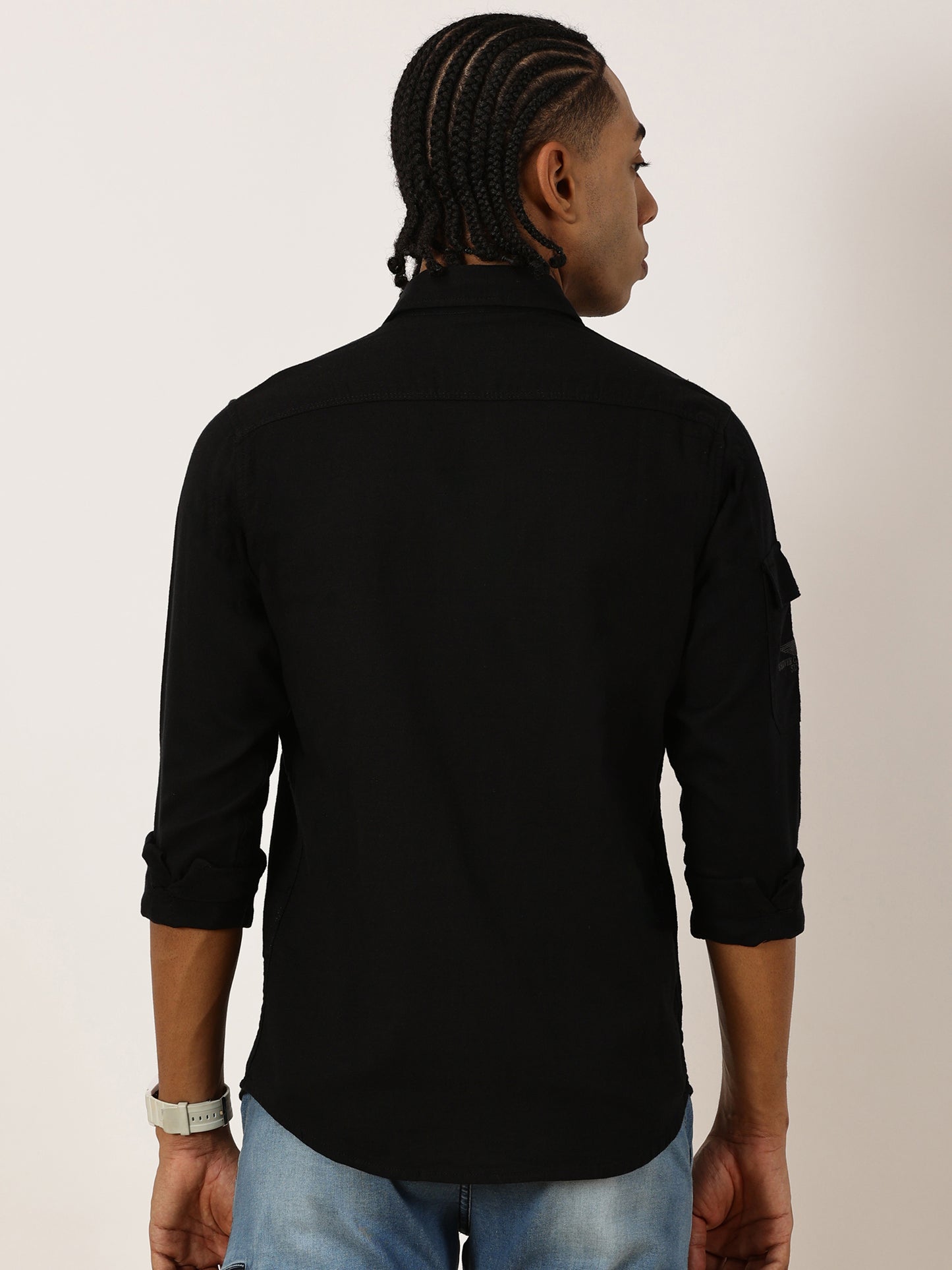 Multi Pocket Black Cargo Shirt