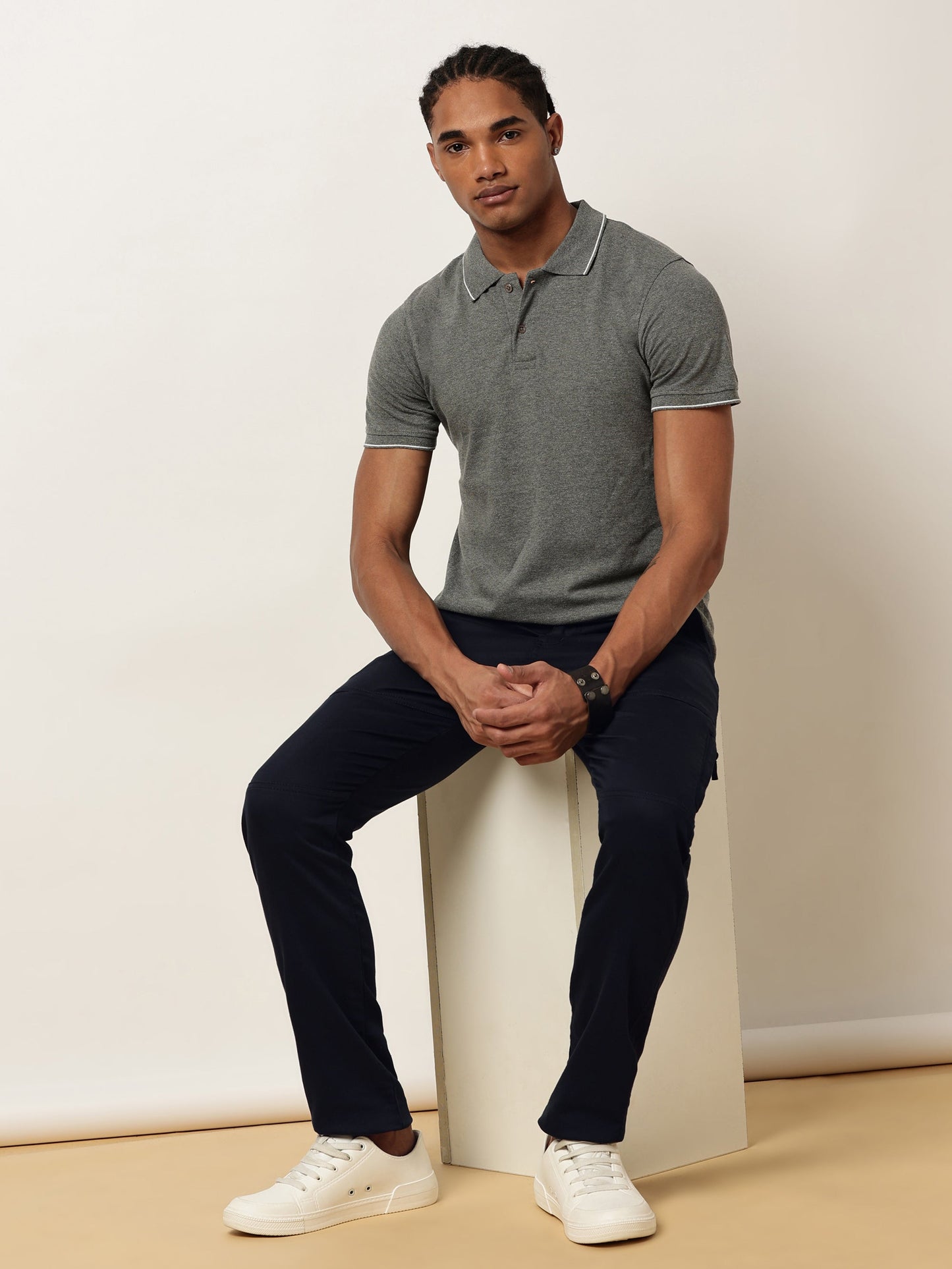 Navy Elasticated Waist Multi Pocket Stretchable Lounge Pants