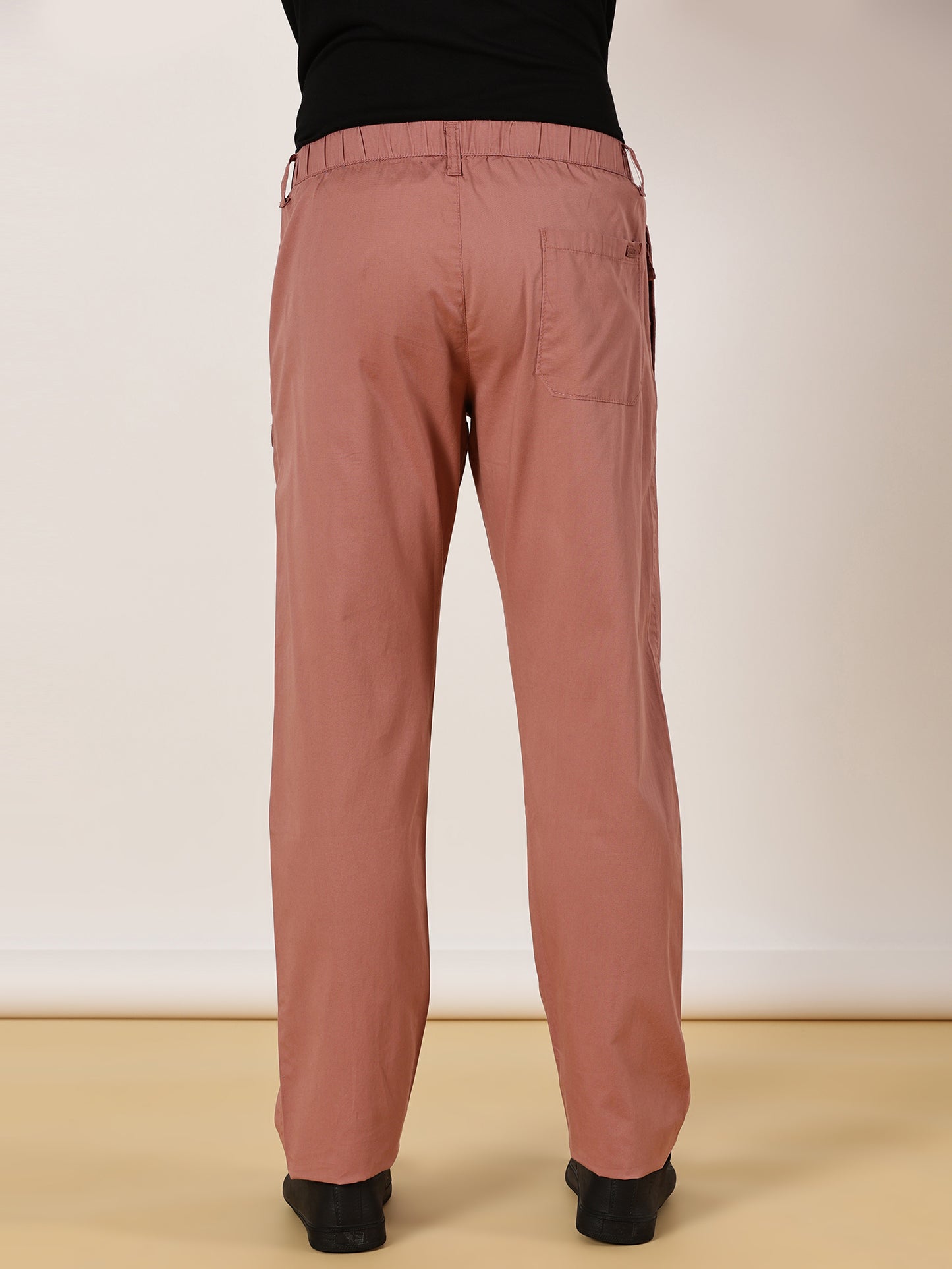 Light Weight Elasticated Waist Zip Pocket Rust Lounge Pants