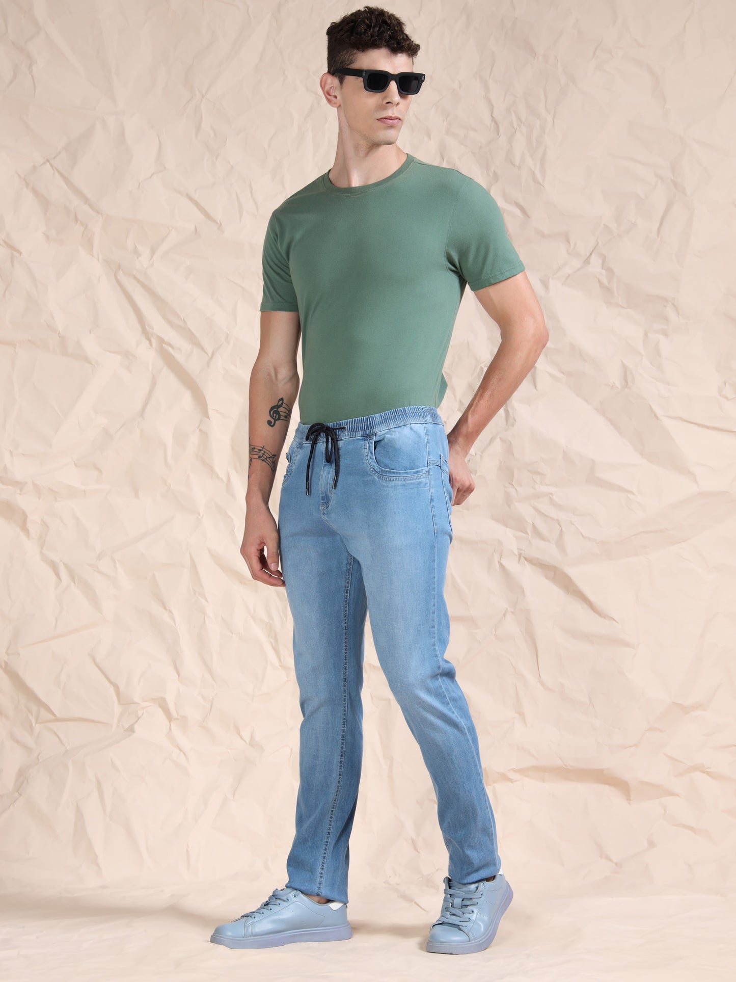 Stone Regular Fit Cotton Lycra Solid Pyjama