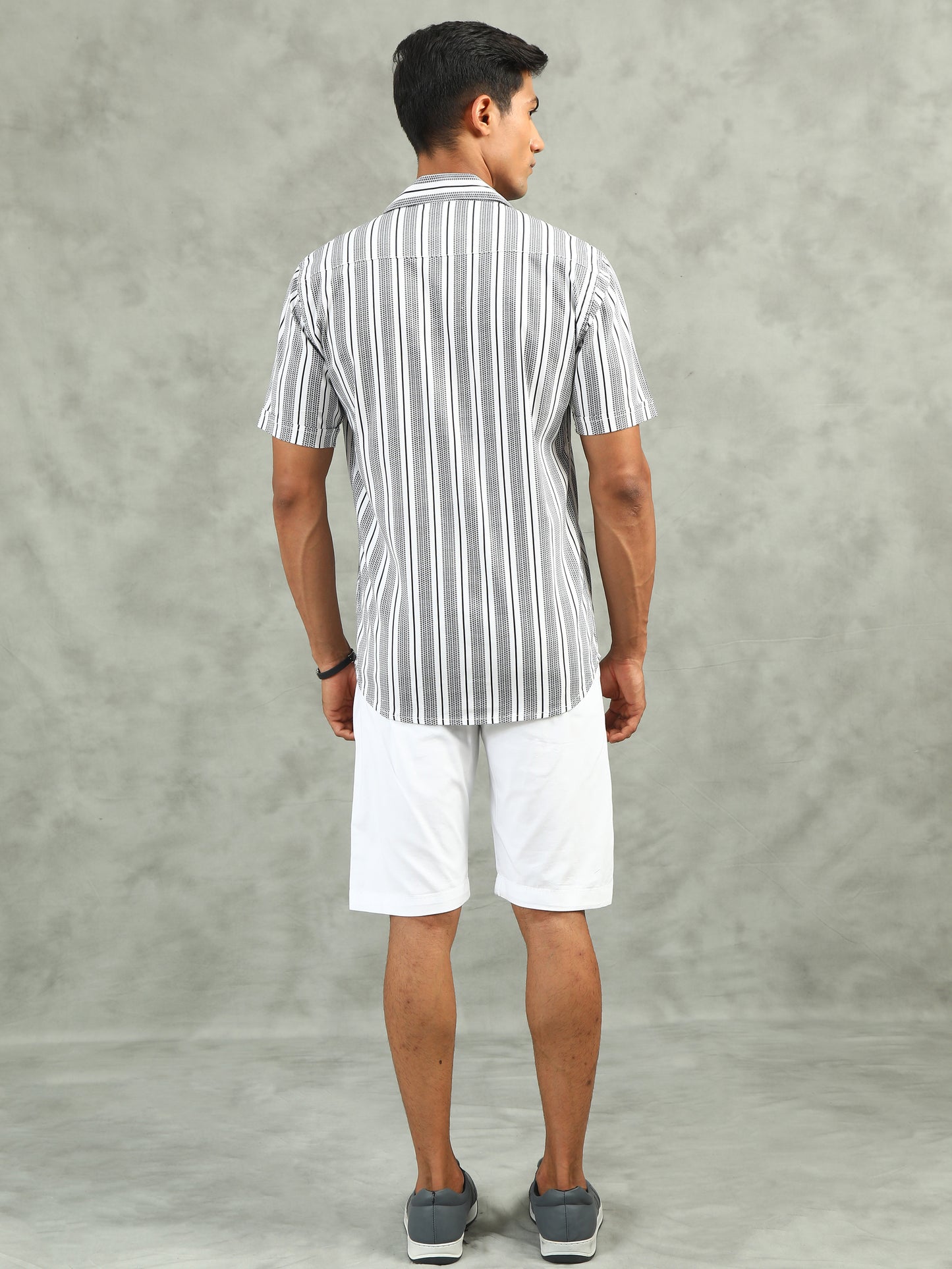 White Regular Fit Striped Cor-Ord Sets