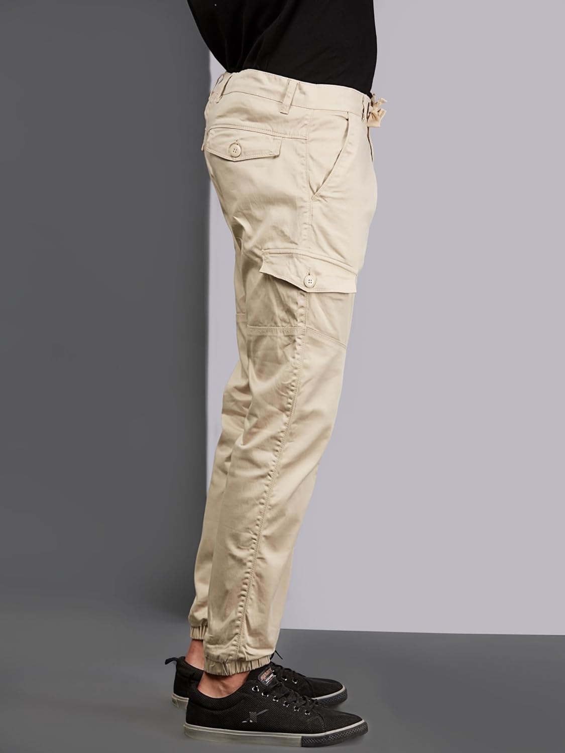 Multi Pocket Stretchable Khaki Cargo