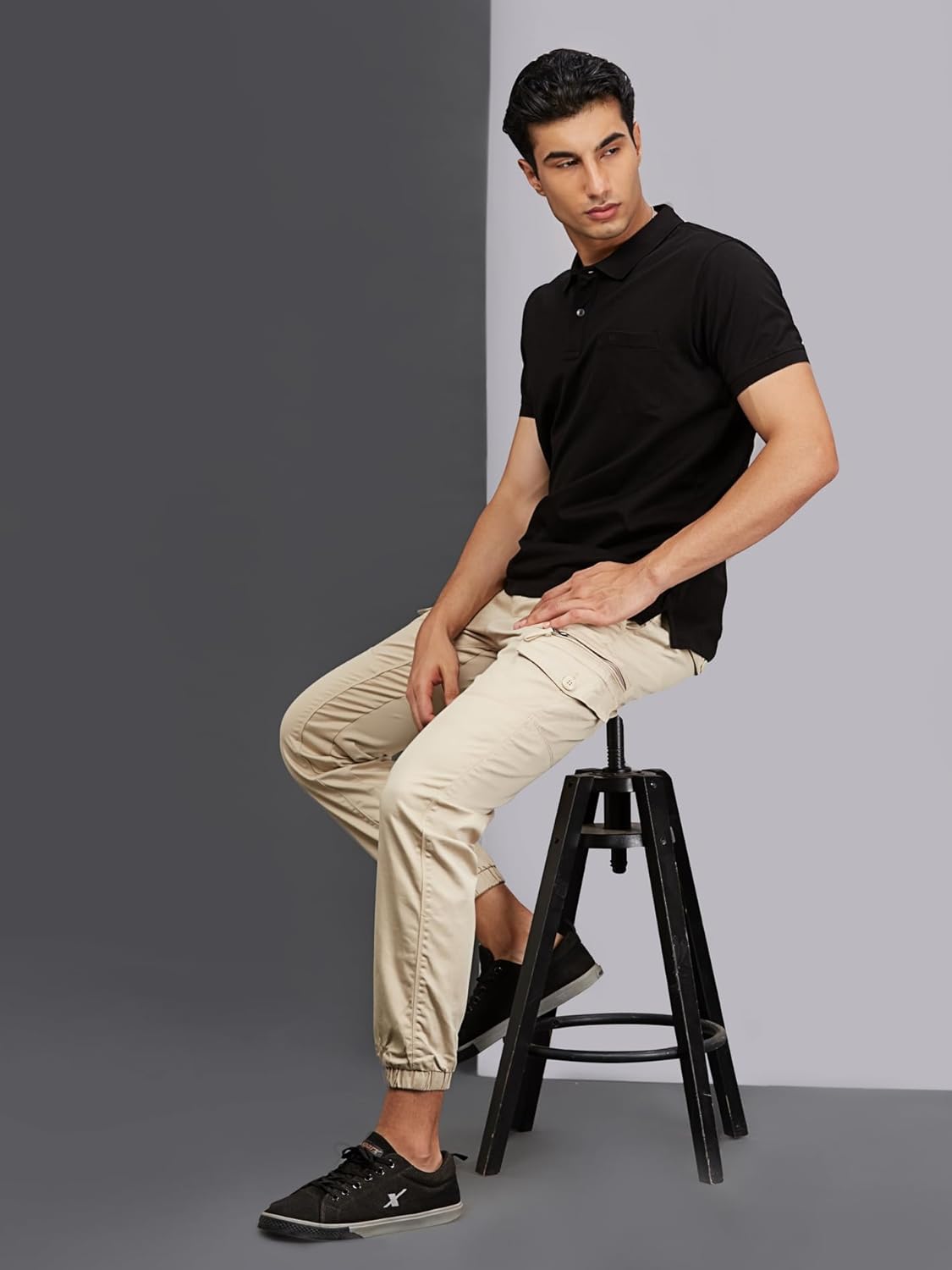 Multi Pocket Stretchable Khaki Cargo