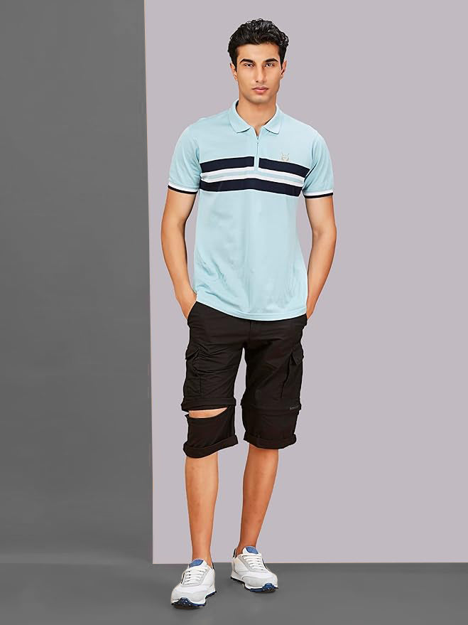 Detachable Cargo Pocket Black Shorts