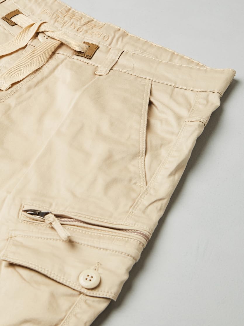 Multi Pocket Stretchable Khaki Cargo