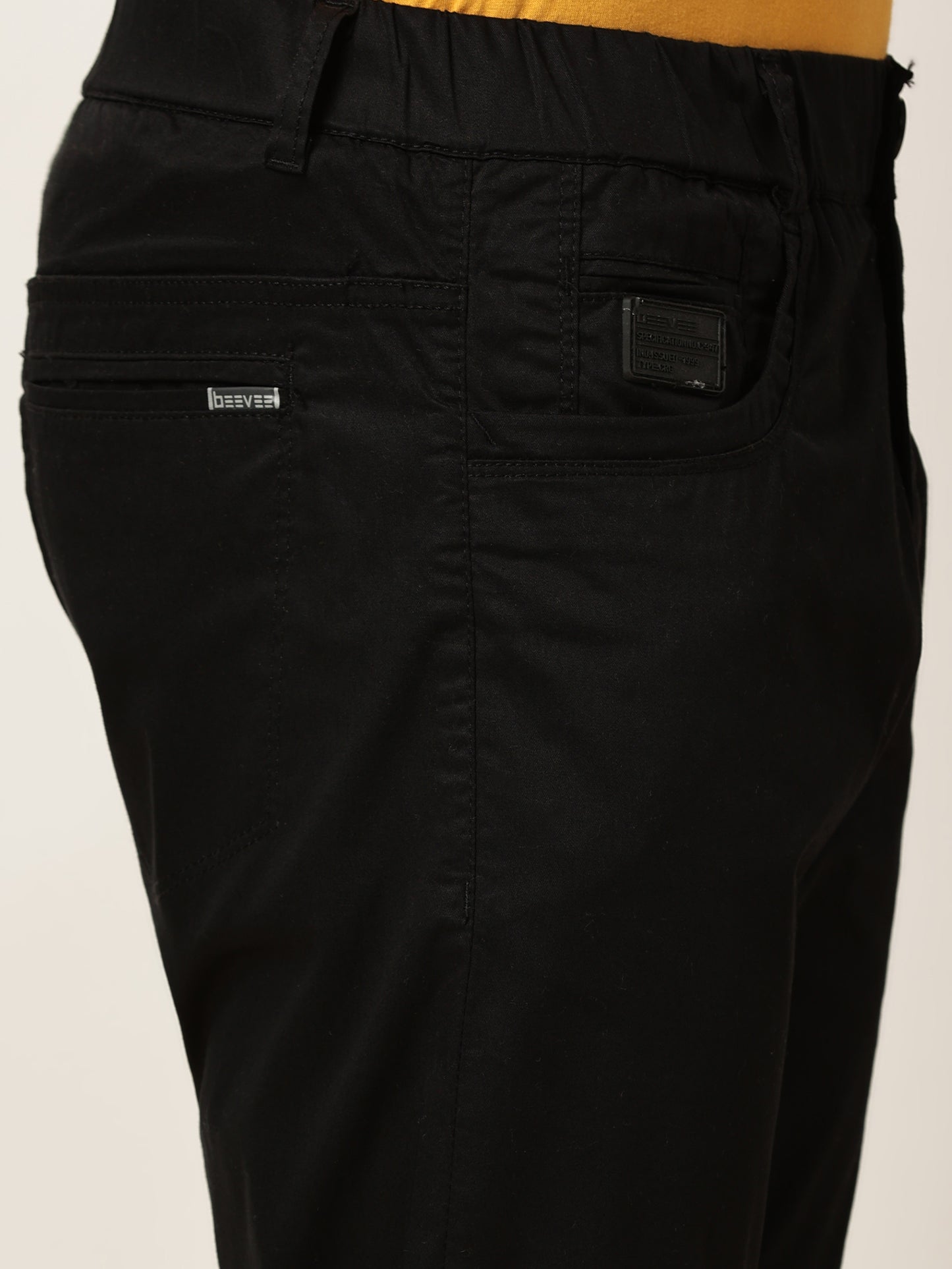 Black Elasticated Waist Stretchable Jogger Lounge Pants