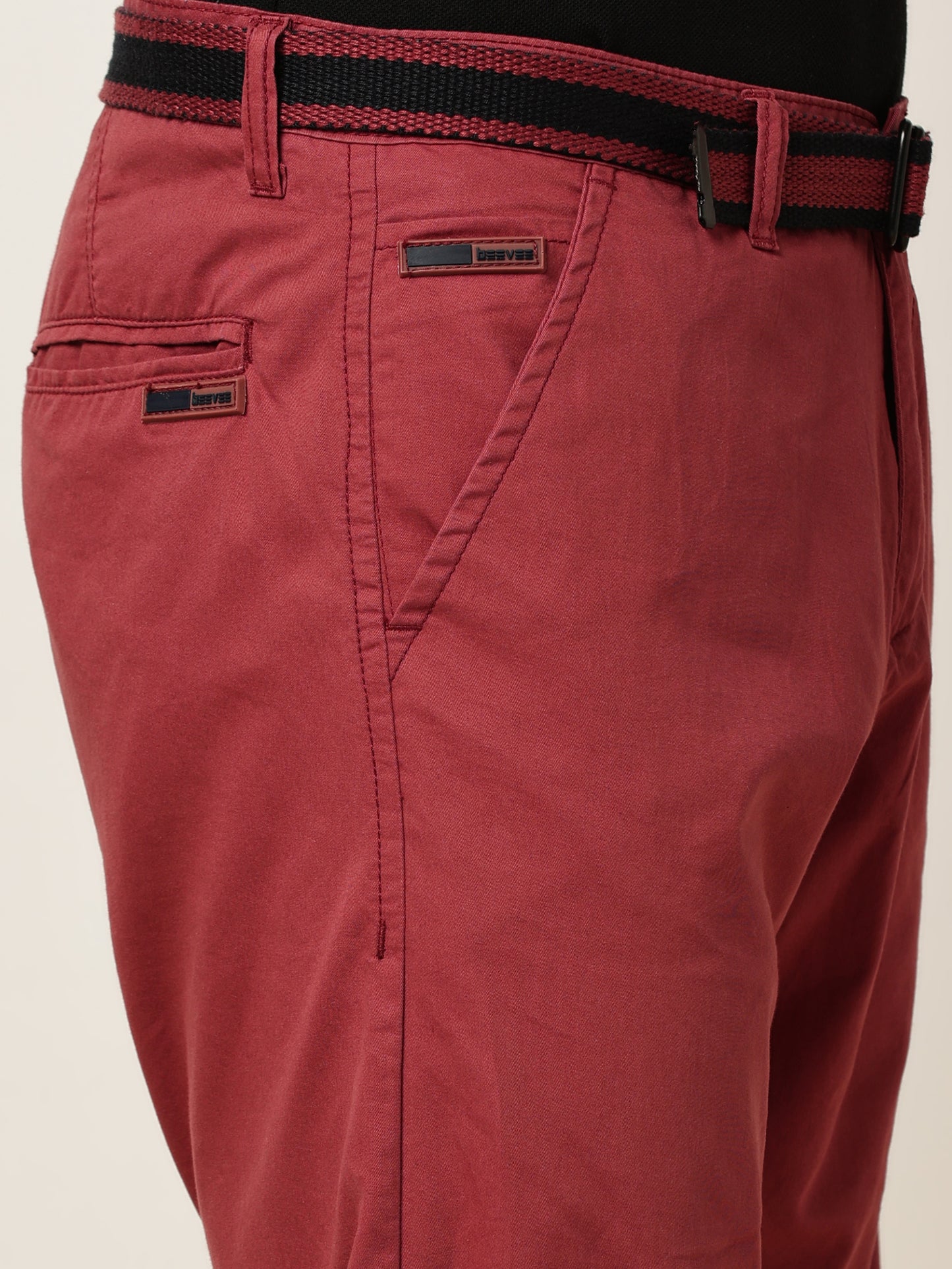 Plain Rust Shorts With Belt