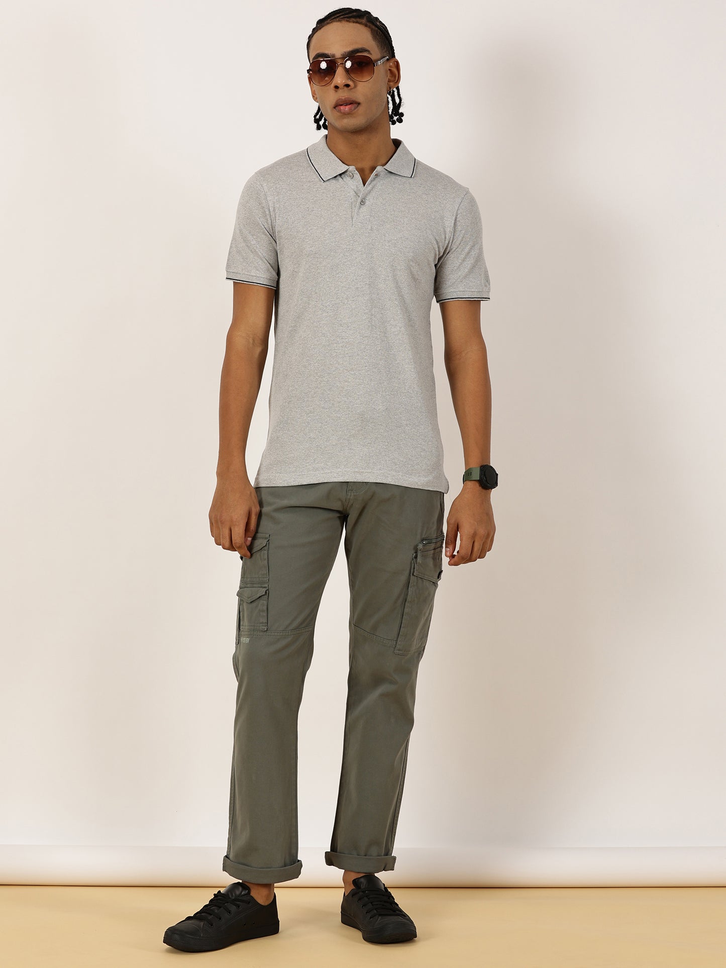 Zip Pocket Stretchable Green With Belt