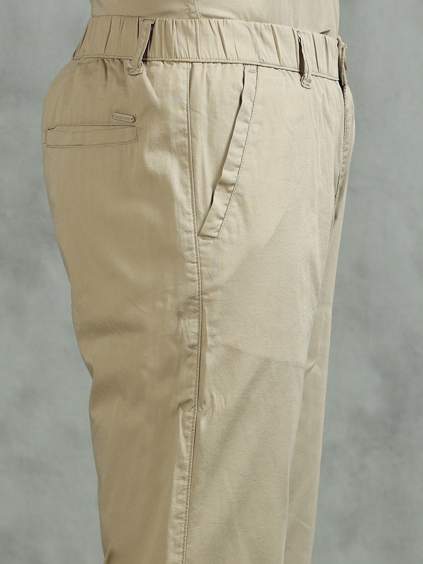 Beige Regular Fit Half Sleeve Solid Casual Co-ord Sets