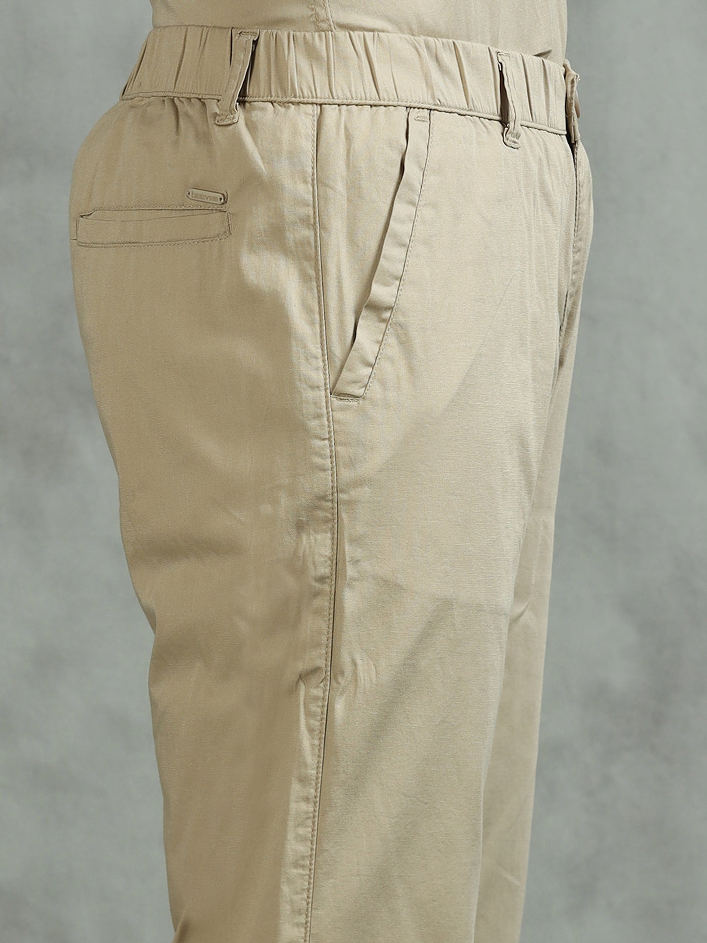 Beige Regular Fit Half Sleeve Solid Casual Co-ord Sets