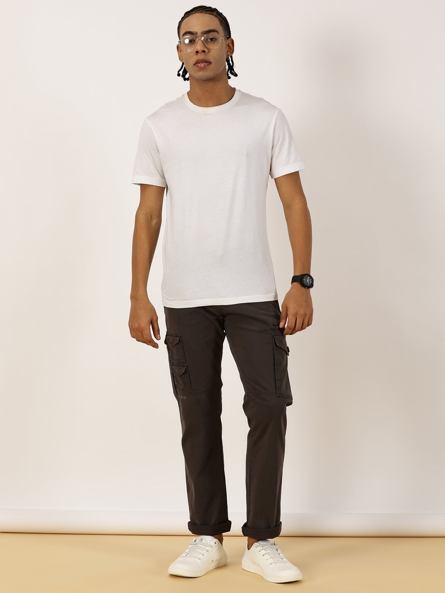 Zip Pocket Stretchable Grey With Belt