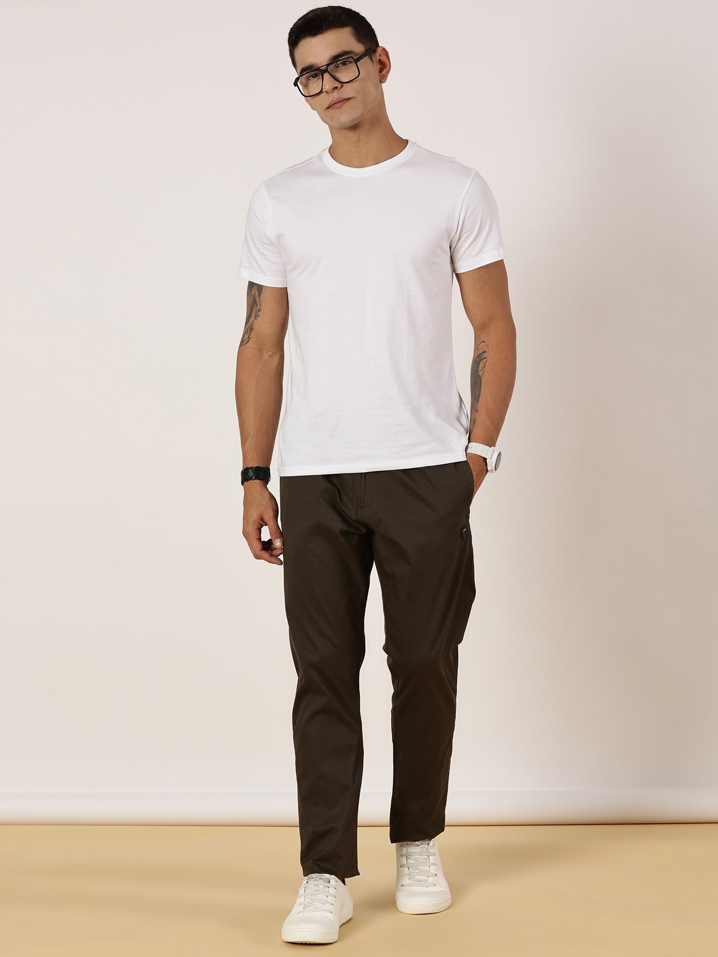 Light Weight Elasticated Waist Zip Pocket Olive Lounge Pants