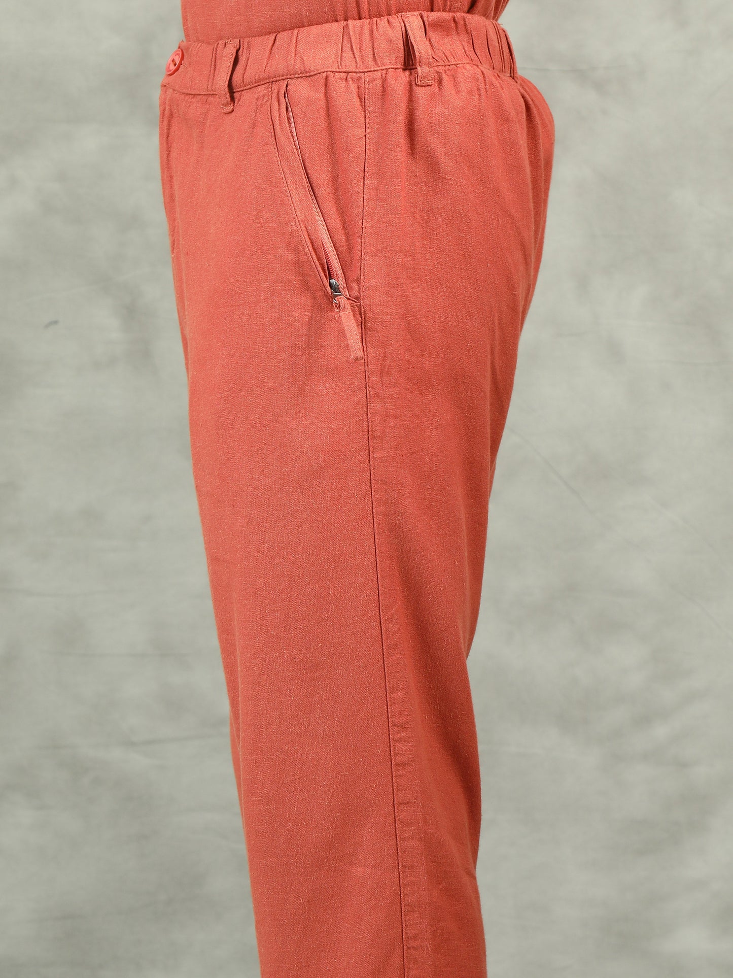 Rust Regular Fit Solid Half Sleeve Co-Ord Sets