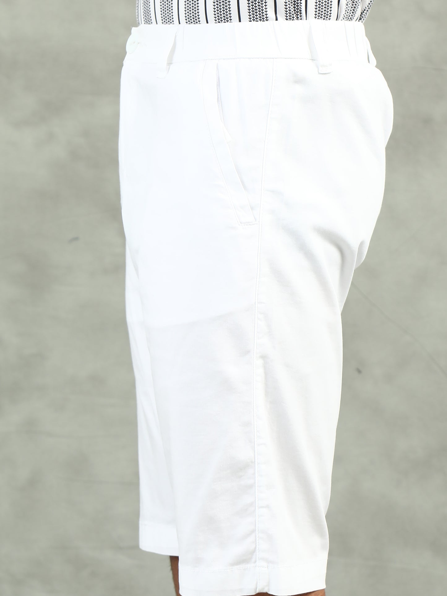White Regular Fit Striped Cor-Ord Sets