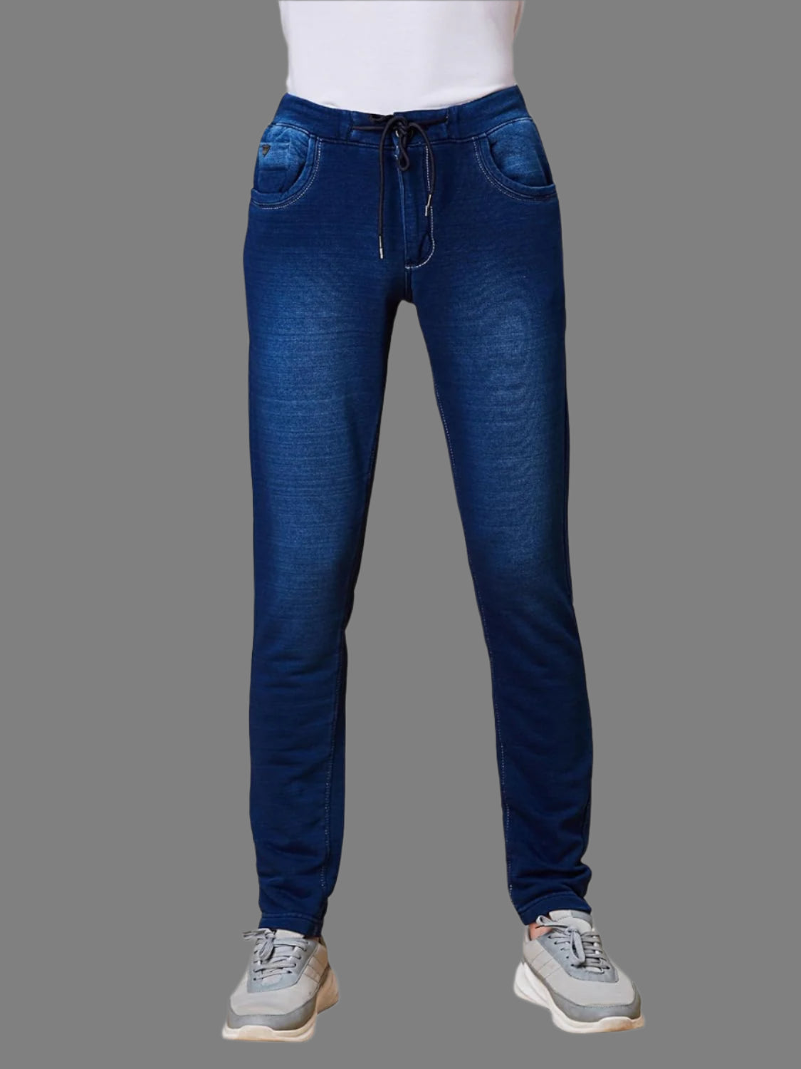 Elasticated Knit Denim Stretchable Dark Blue Lounge Pants