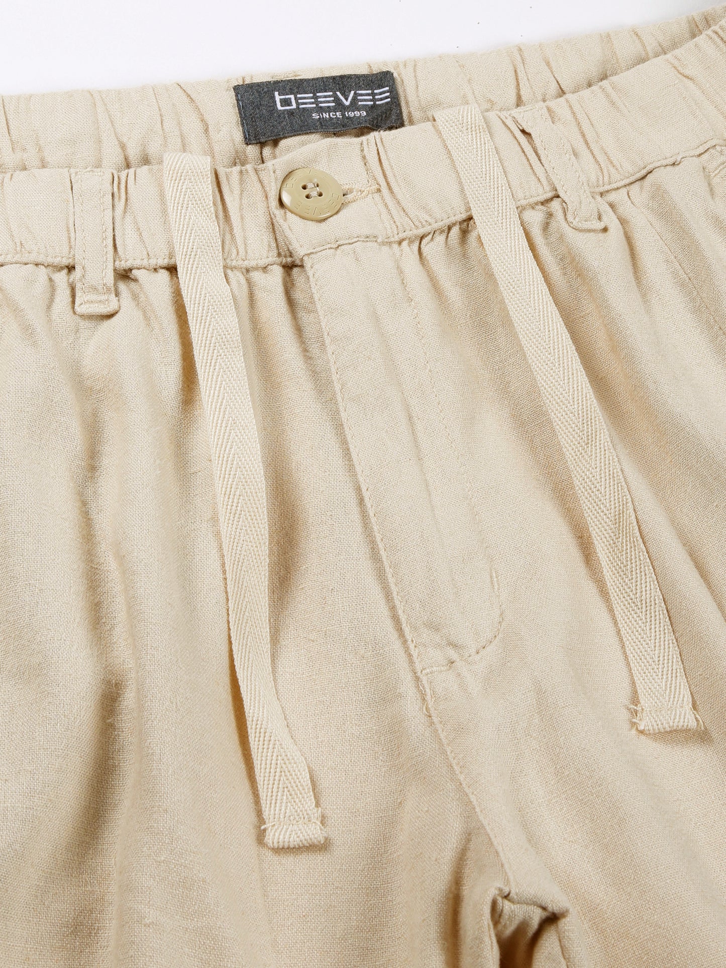 Linen Elasticated Waist Zip Pocket Black Lounge Pants