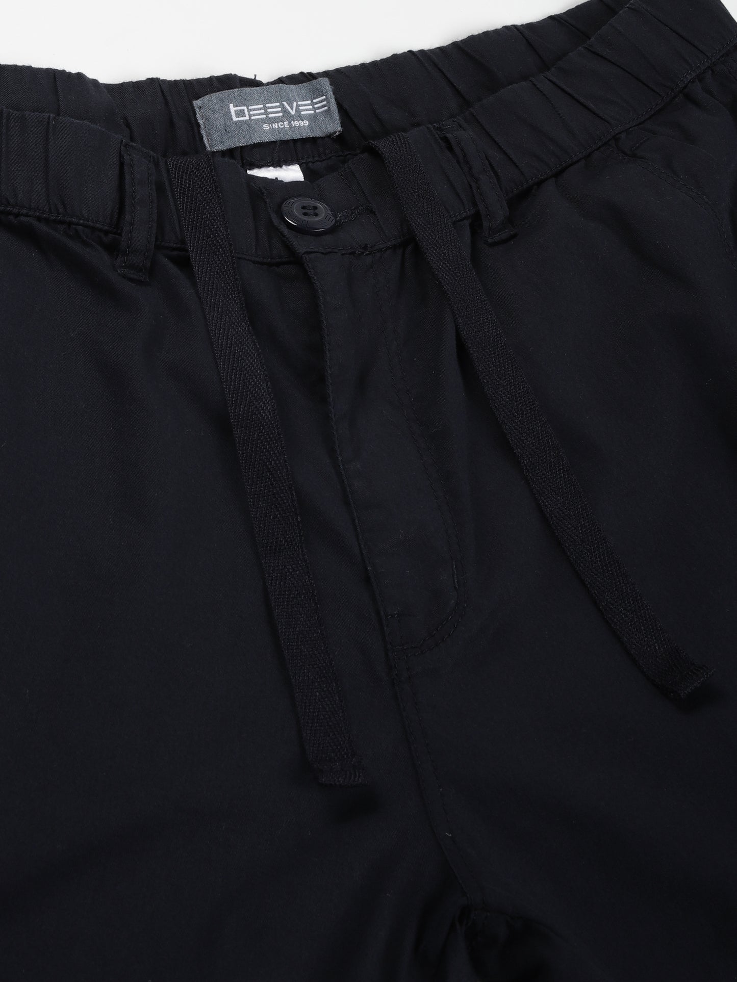 Elasticated Waist Multi Pocket Cargo Navy Lounge Pants