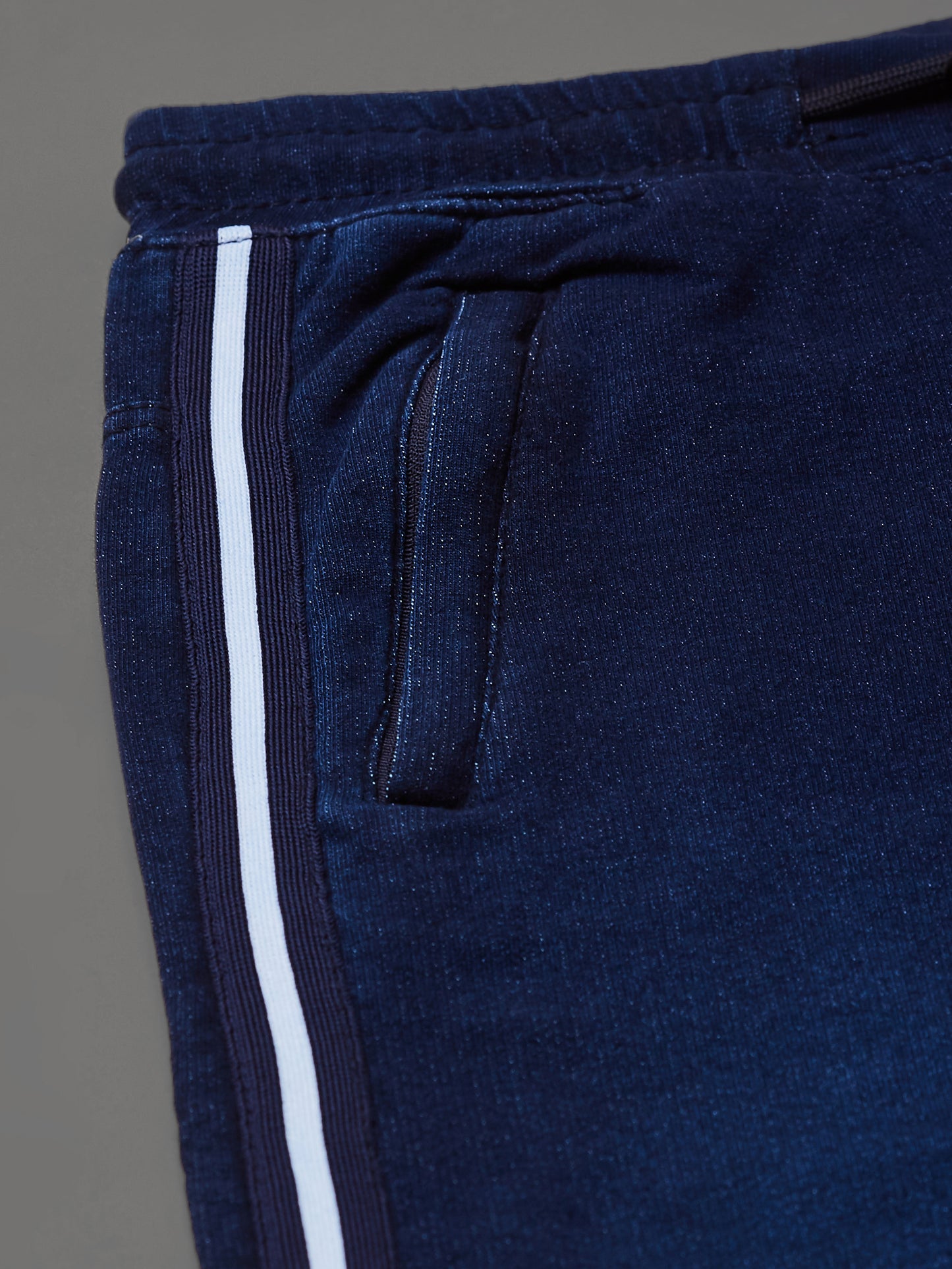 Elasticated Knit Denim Stretchable Lounge Pants with Side tape