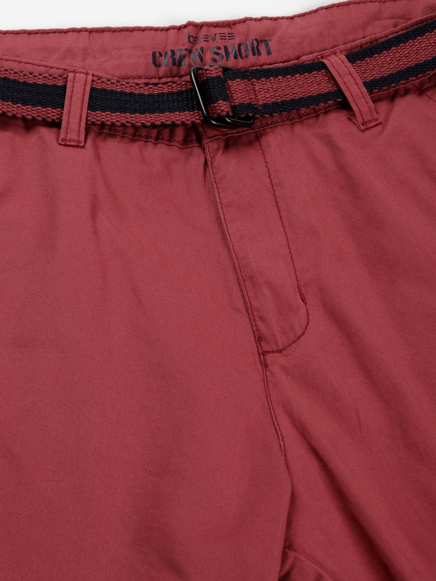 Plain Rust Shorts With Belt