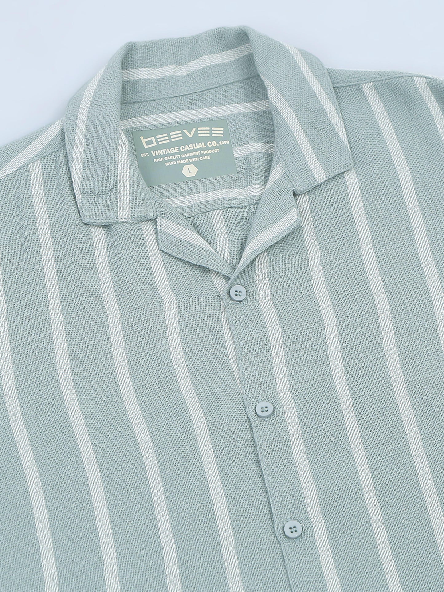 Green Regular Fit Striped Sets