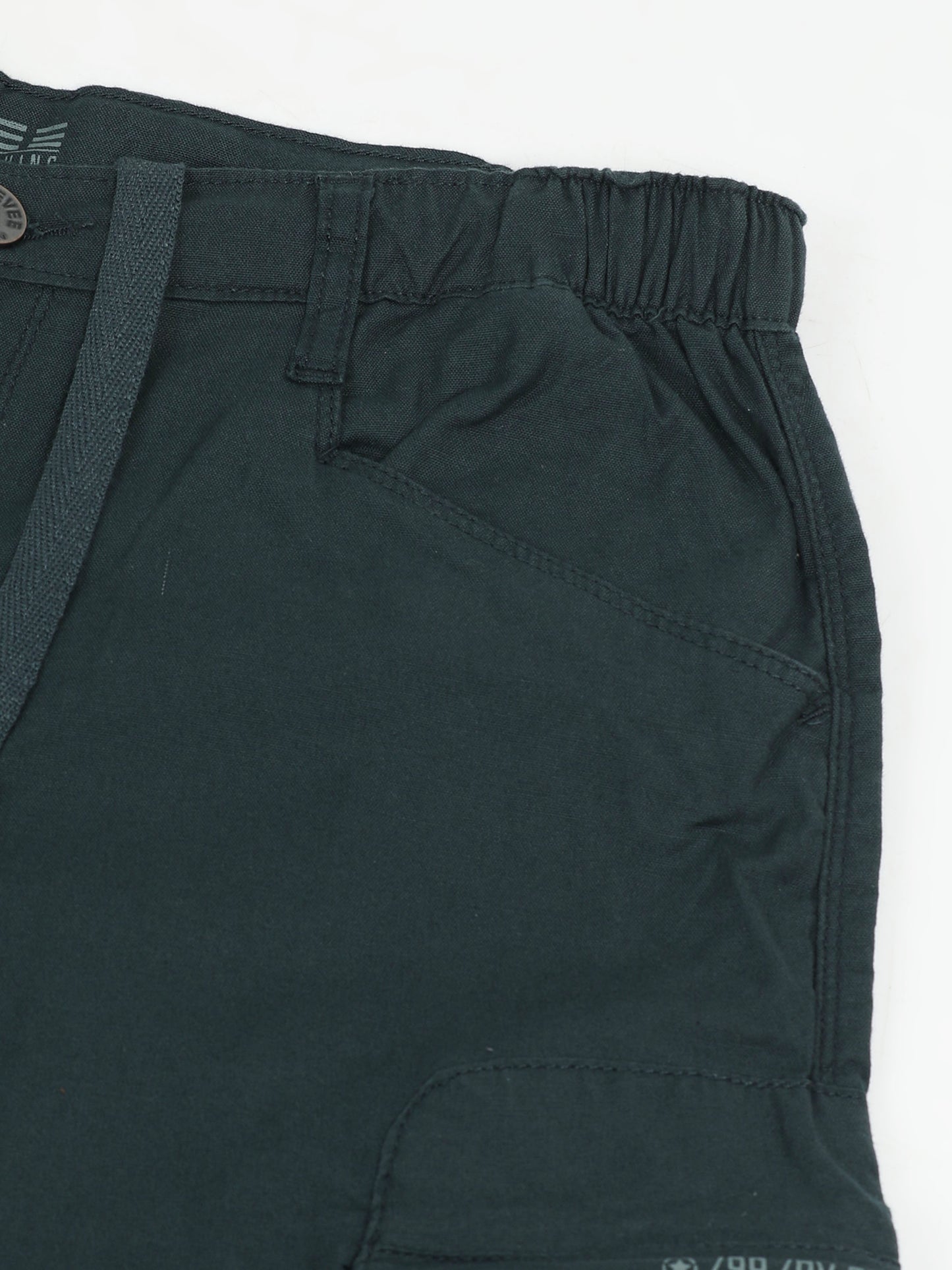 P Blue Cotton Lycra Solid Shorts