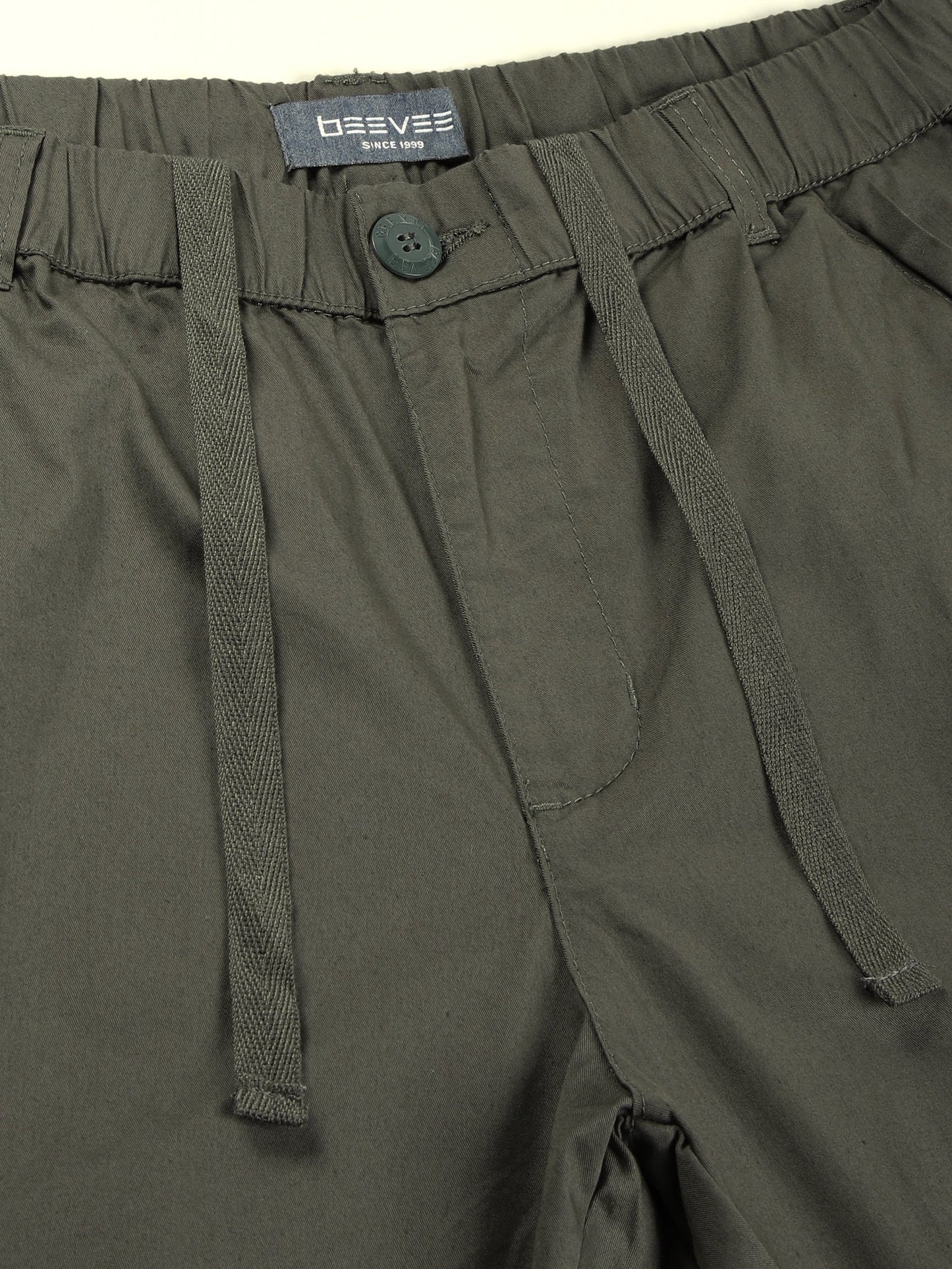 Olive Elasticated Waist Zip Pocket Stretchable Lounge Pants