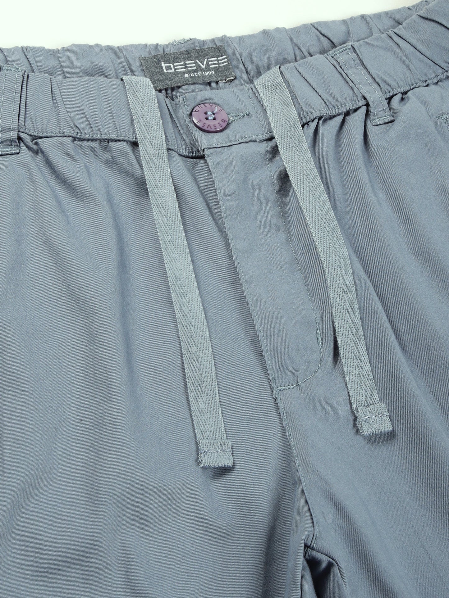 Zip Pocket Elasticated Stretchable Blue Shorts