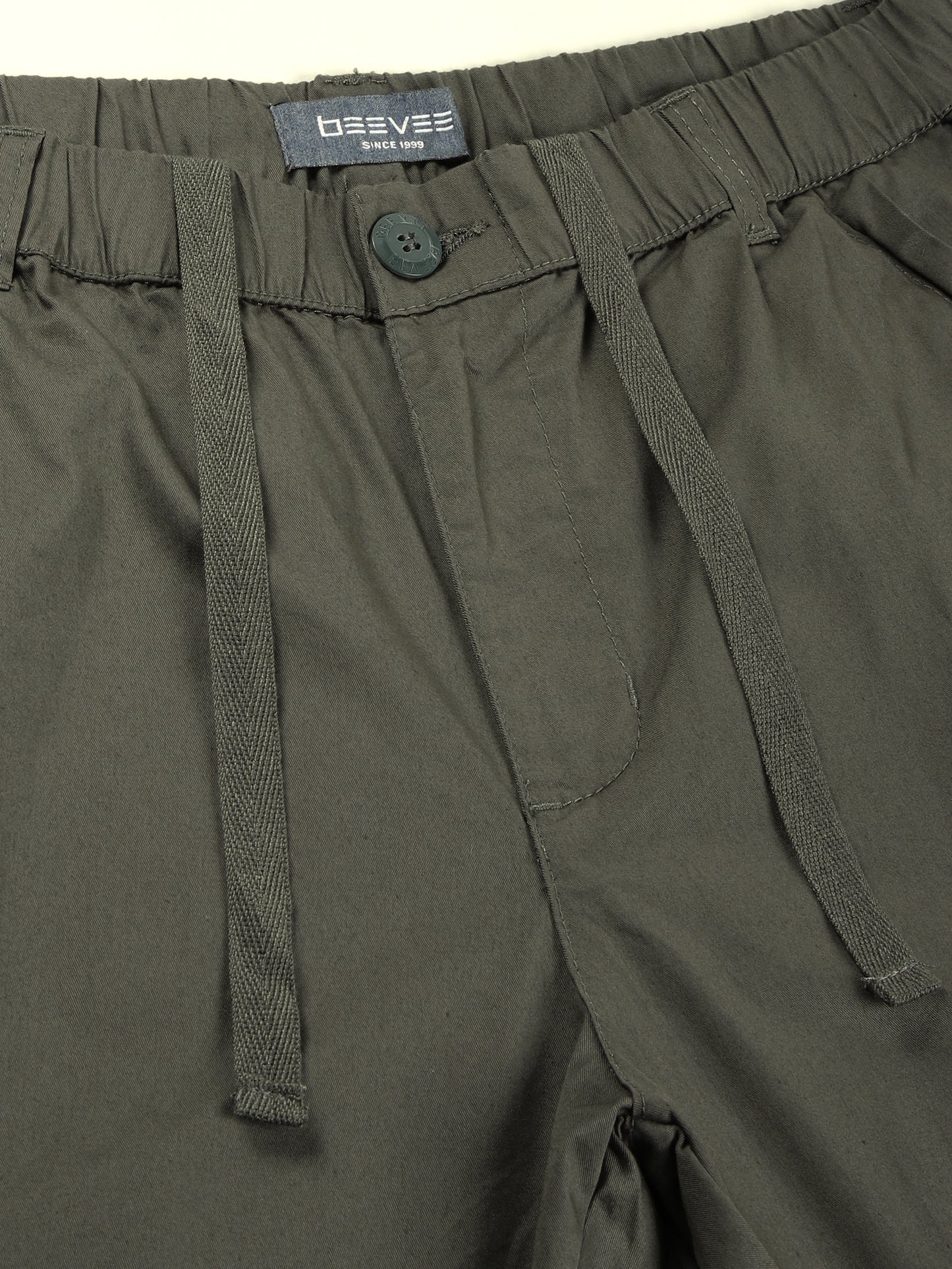 Olive Elasticated Waist Zip Pocket Stretchable Lounge Pants