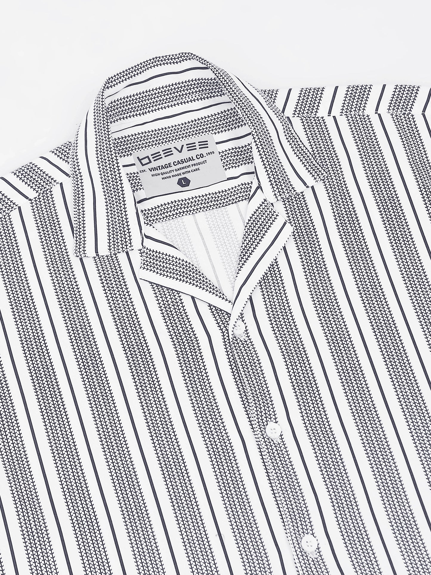 White Regular Fit Striped Cor-Ord Sets