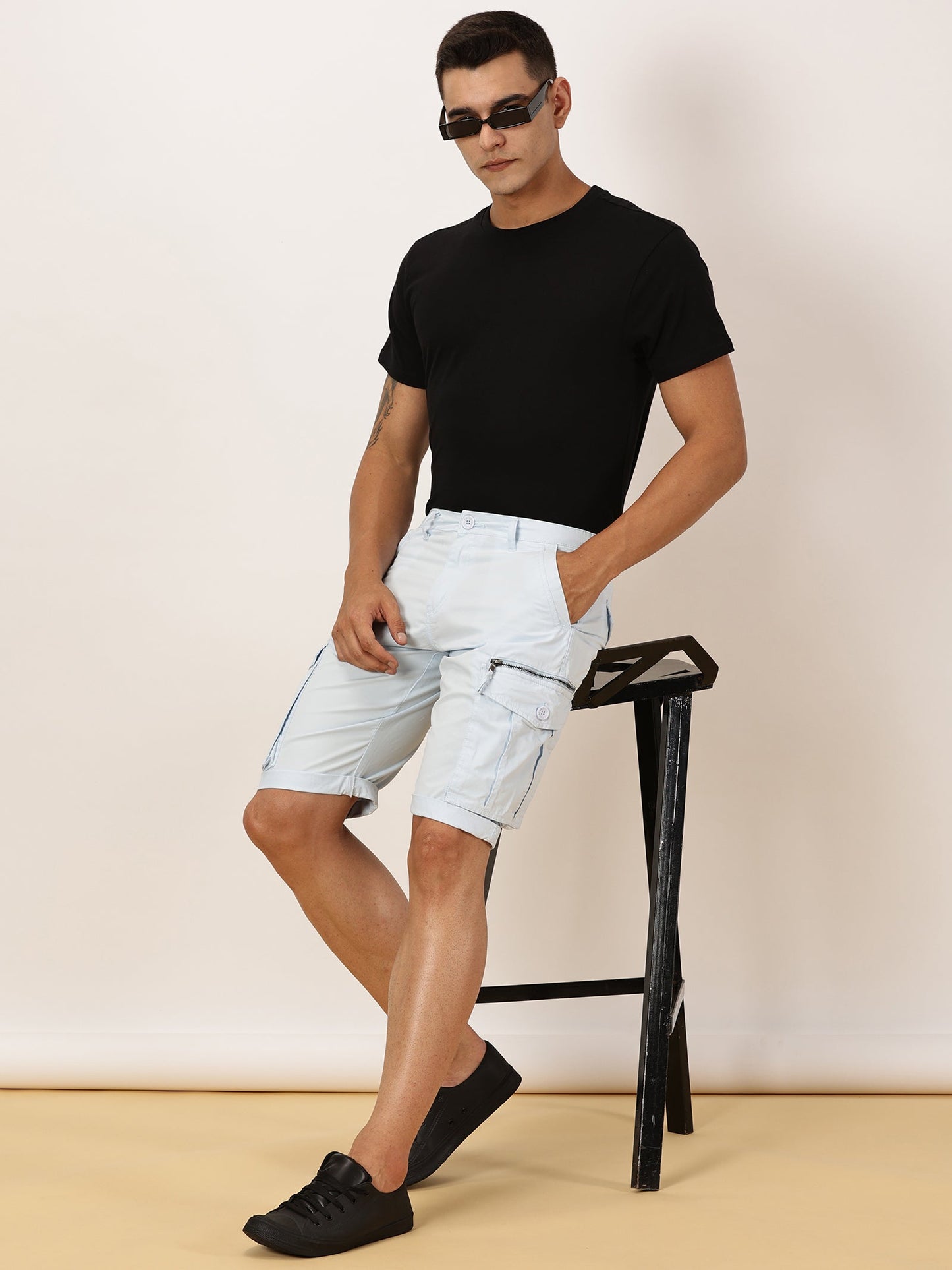 Multi Pockets Sky Cargo Shorts