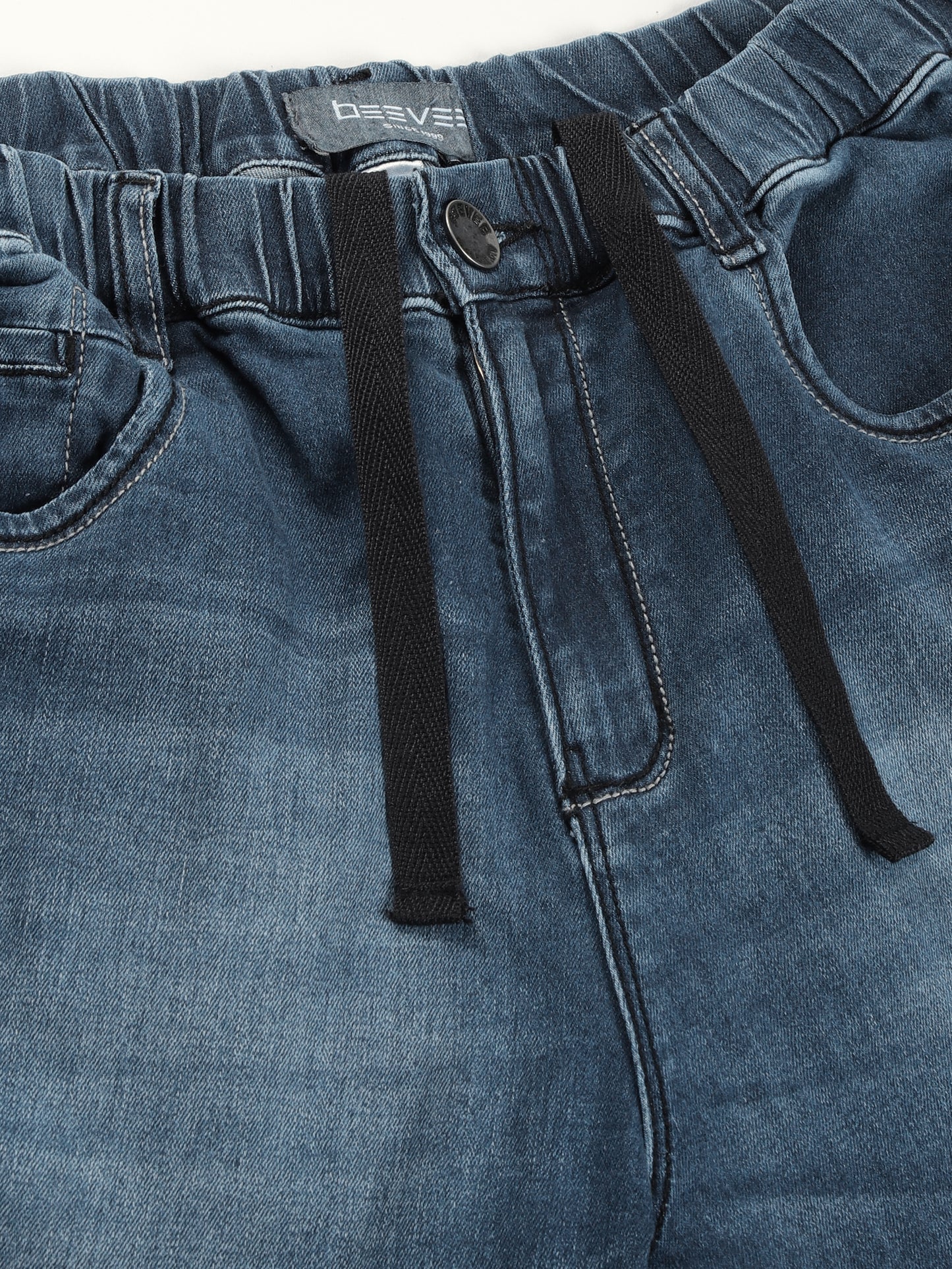 Elasticated Knit Denim Stretchable Light Blue Lounge Pants