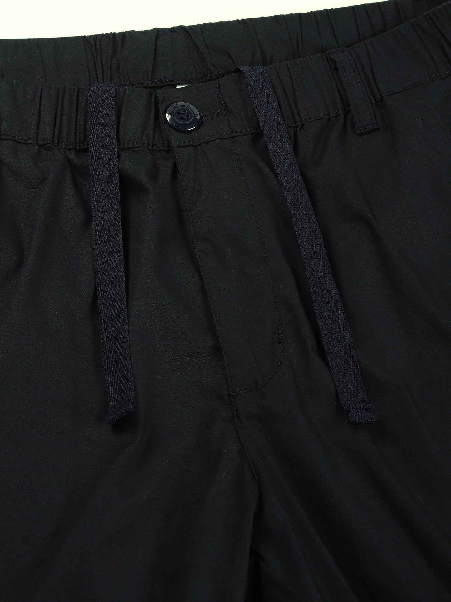 Elasticated Waist Zip Pocket Stretchable Navy Lounge Pants with Side Tape