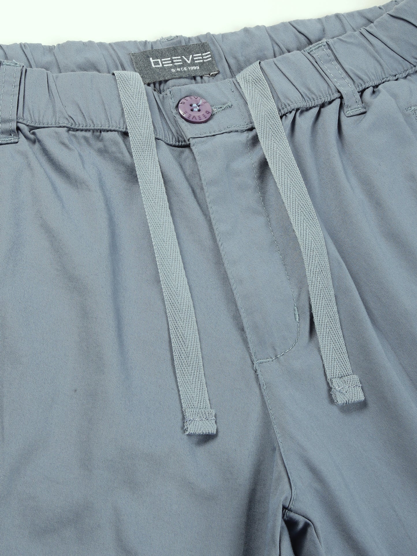 Zip Pocket Elasticated Stretchable Blue Shorts