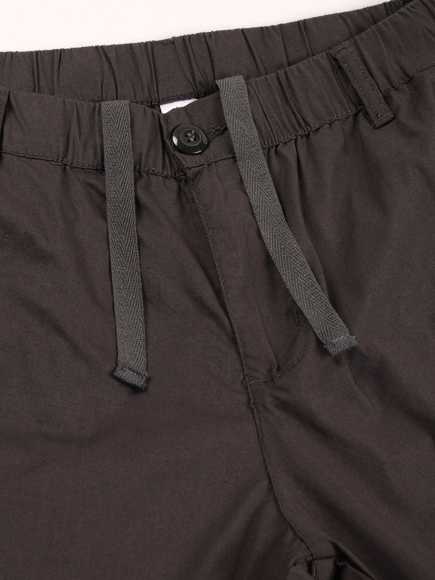 Elasticated Waist Zip Pocket Stretchable Grey Lounge Pants with Side Tape