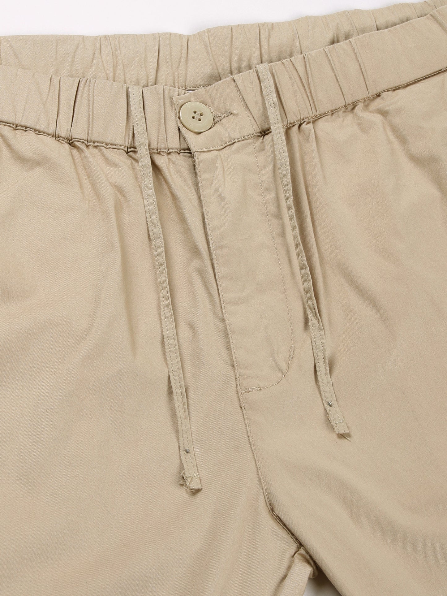 Beige Elasticated Waist Stretchable Jogger Lounge Pants With Side Tape