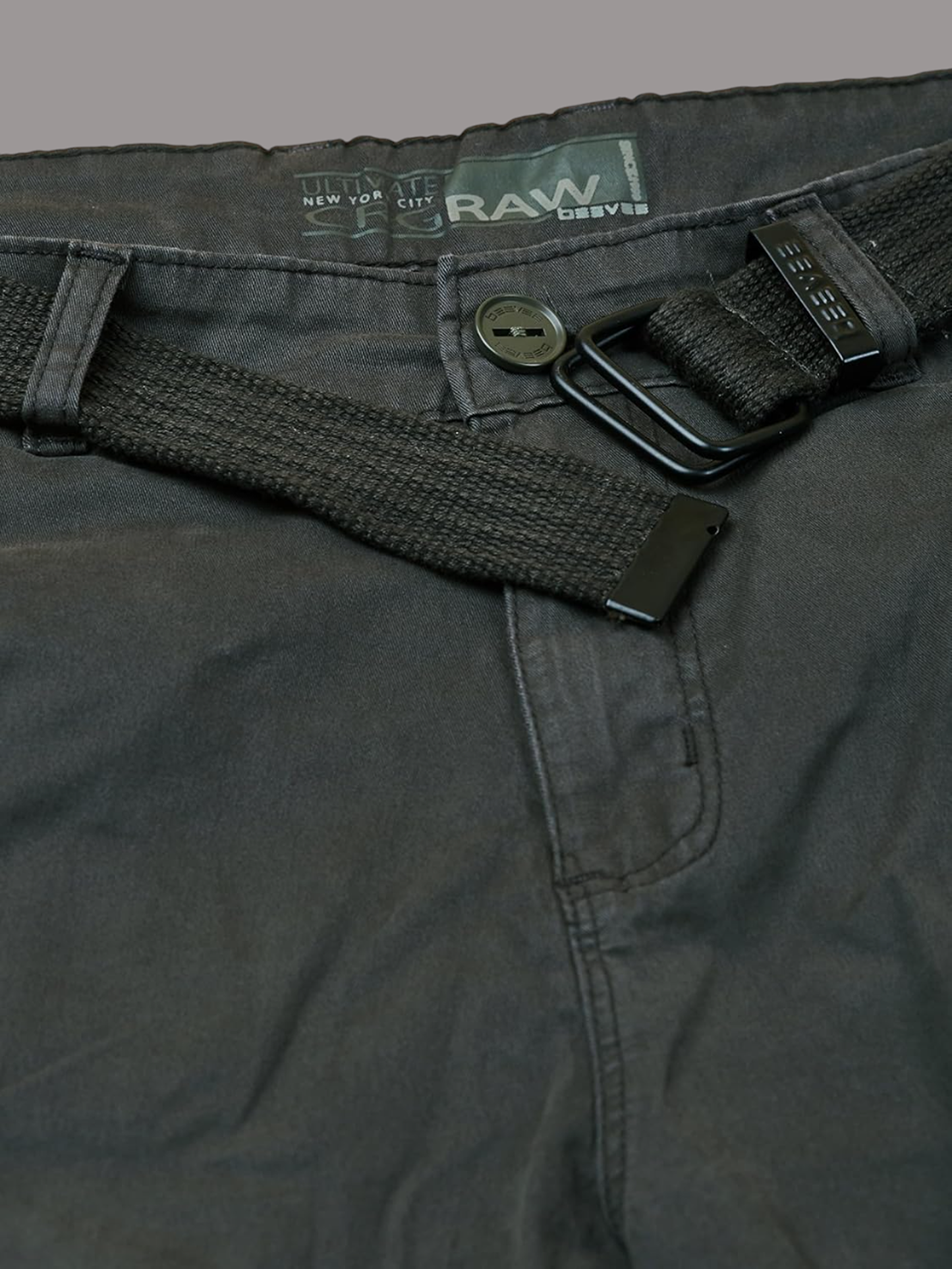 Multi Pocket Stretchable Olive Cargo With Belt