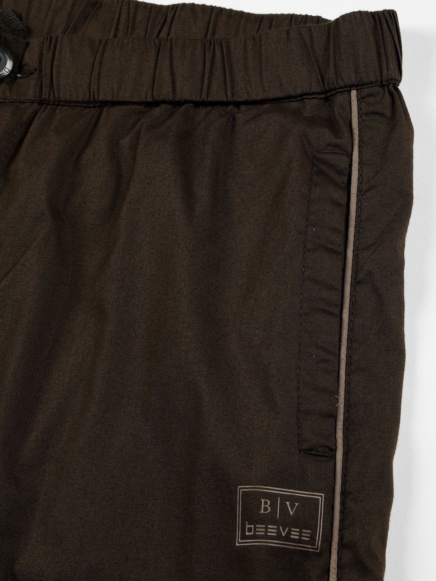 Elasticated Waist Zip Pocket Stretchable Olive Lounge Pants with Side Tape