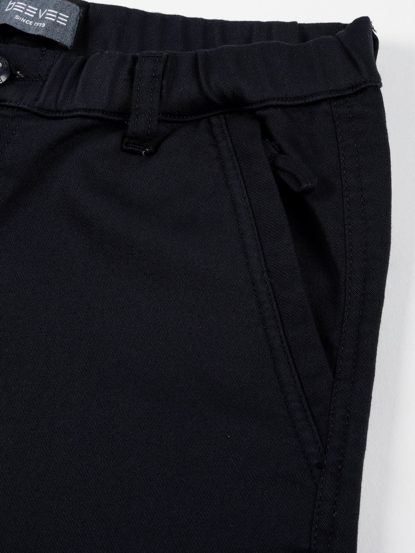 Navy Elasticated Waist Multi Pocket Stretchable Lounge Pants