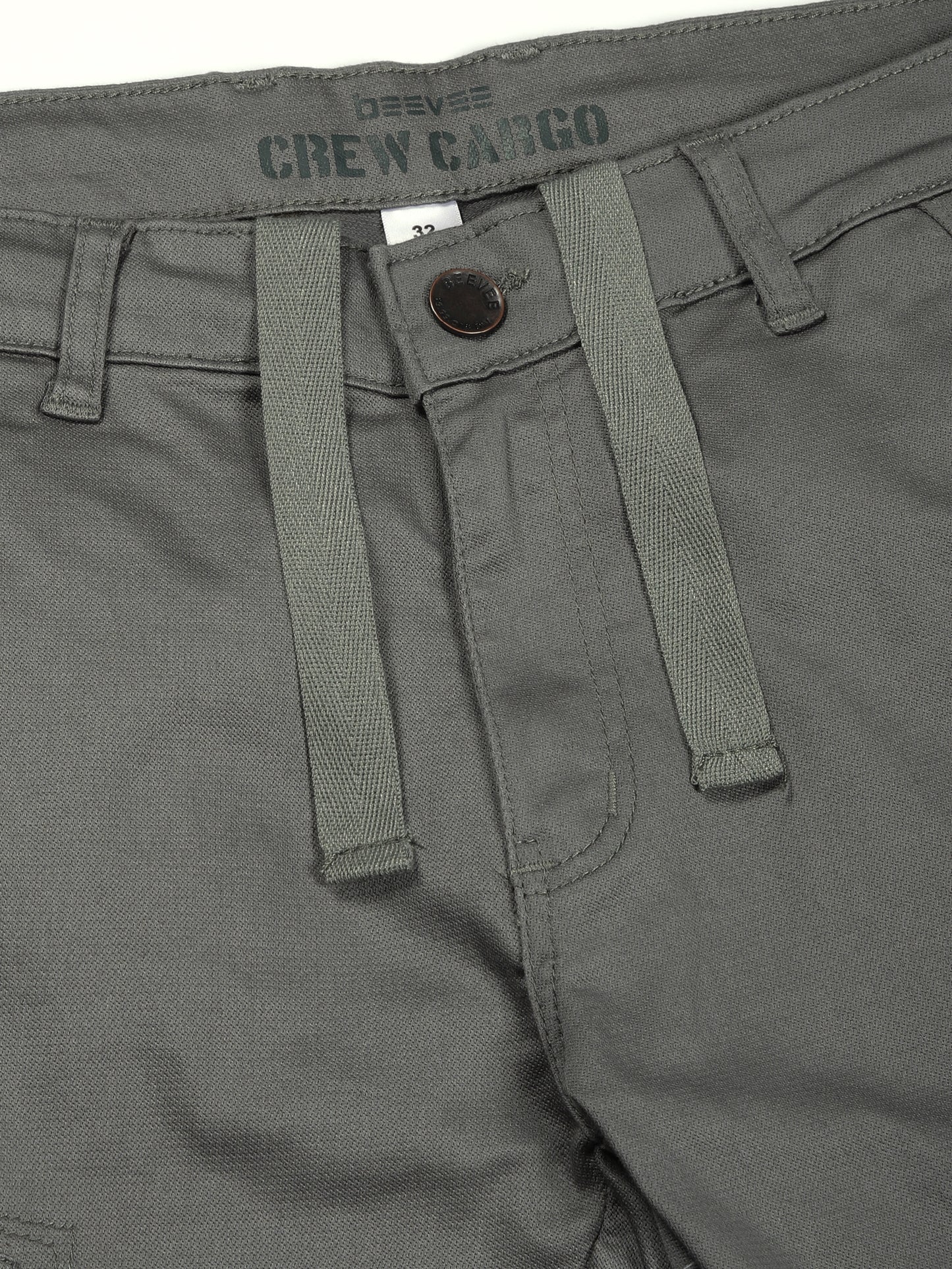 Zip Pocket Stretchable Green Cargo