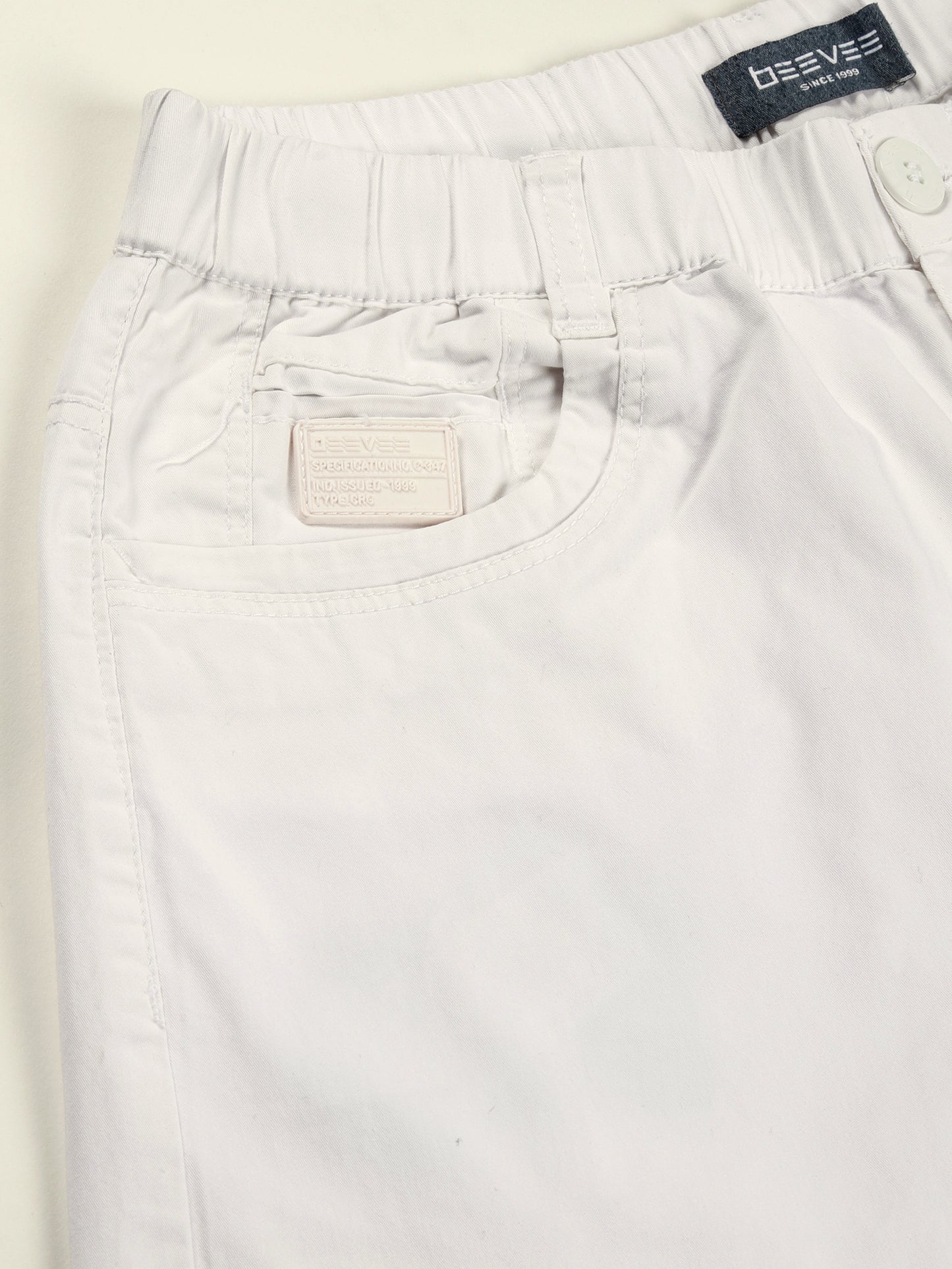 White Elasticated Waist Stretchable Jogger Lounge Pants