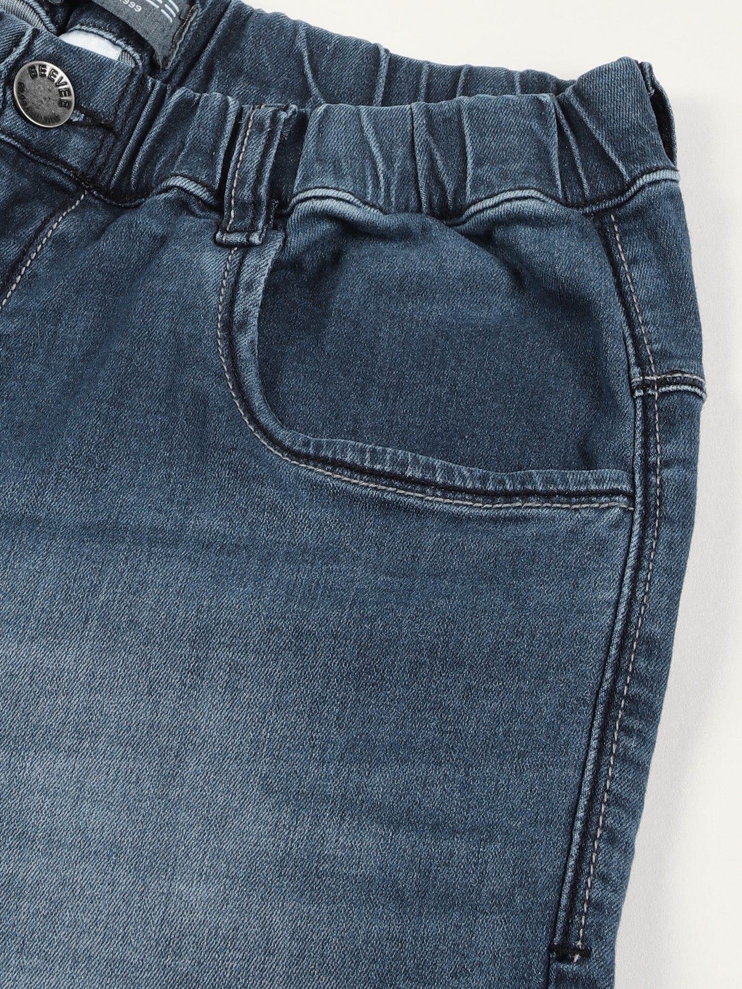 Elasticated Knit Denim Stretchable Light Blue Lounge Pants