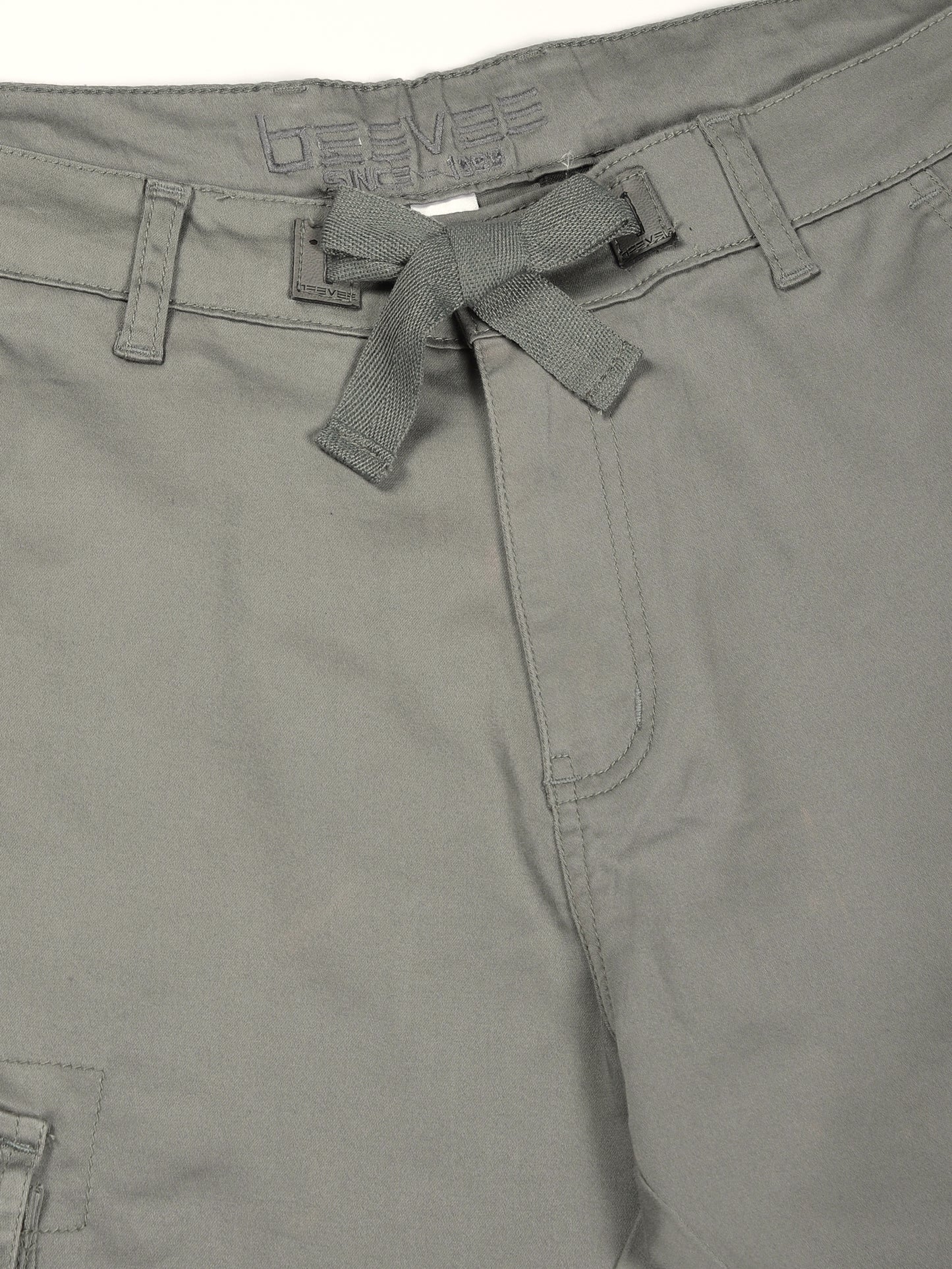 Zip Pocket Stretchable Dark Grey Cargo