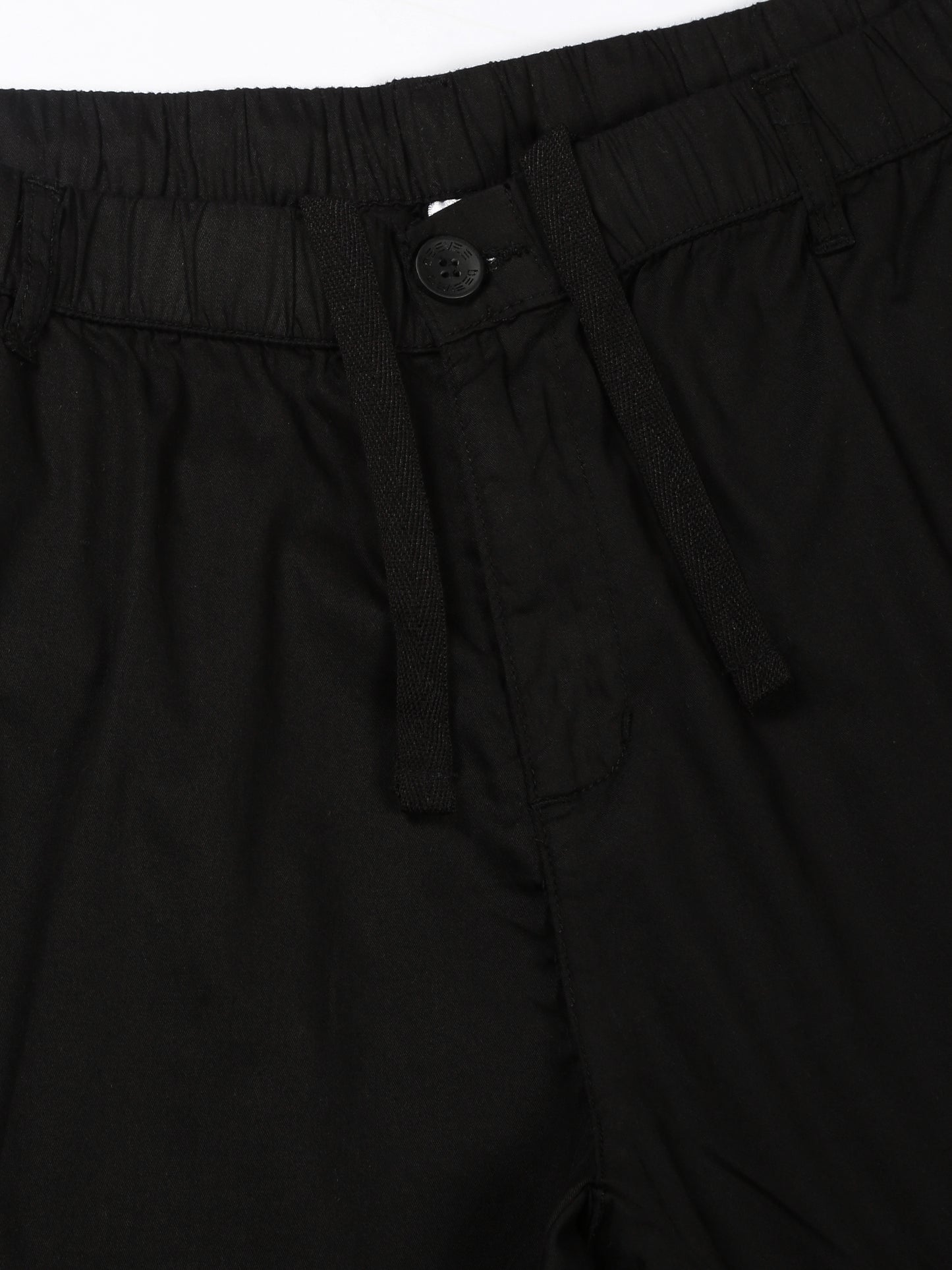 Light Weight Elasticated Waist Zip Pocket Black Lounge Pants
