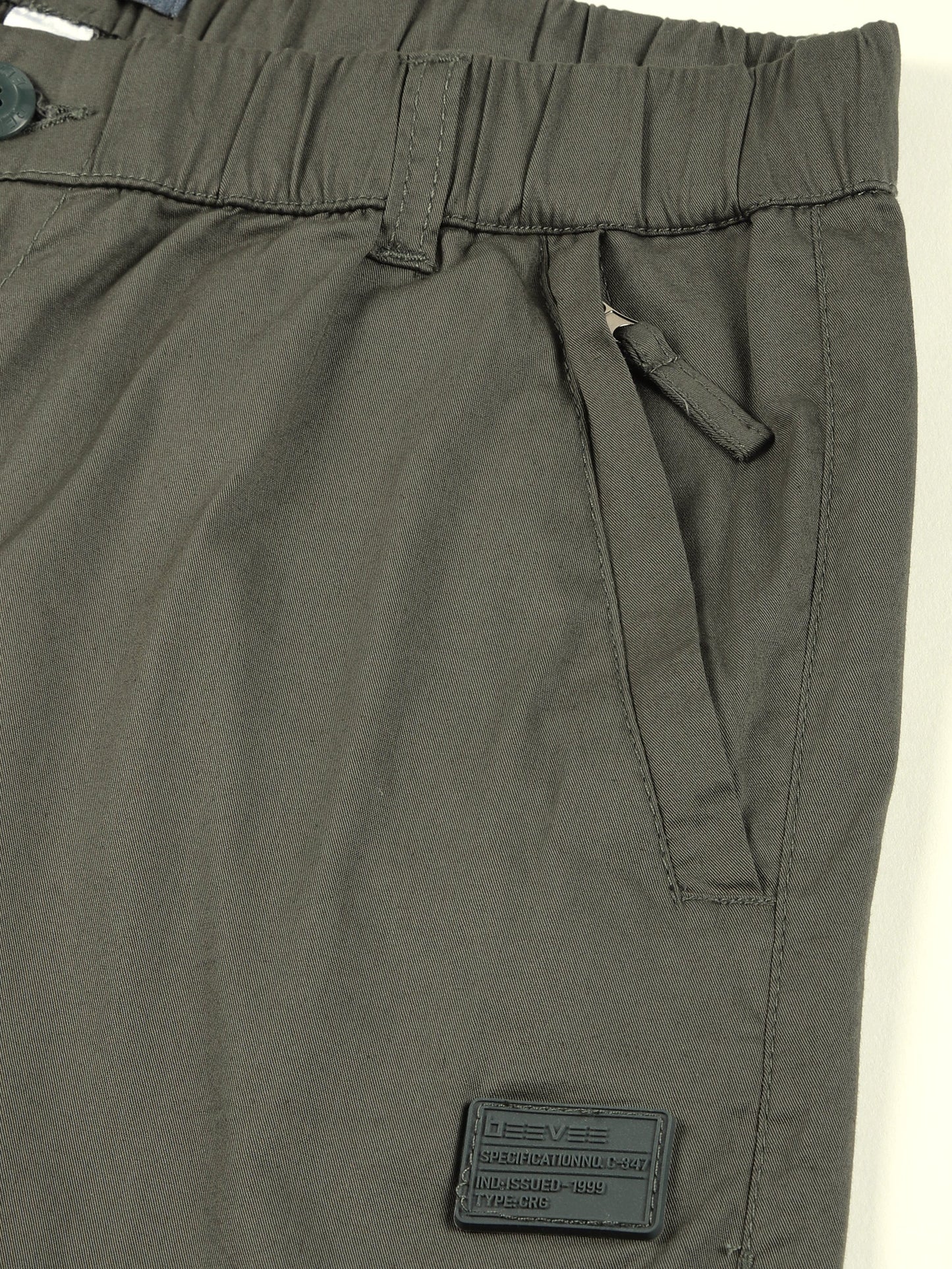Olive Elasticated Waist Zip Pocket Stretchable Lounge Pants