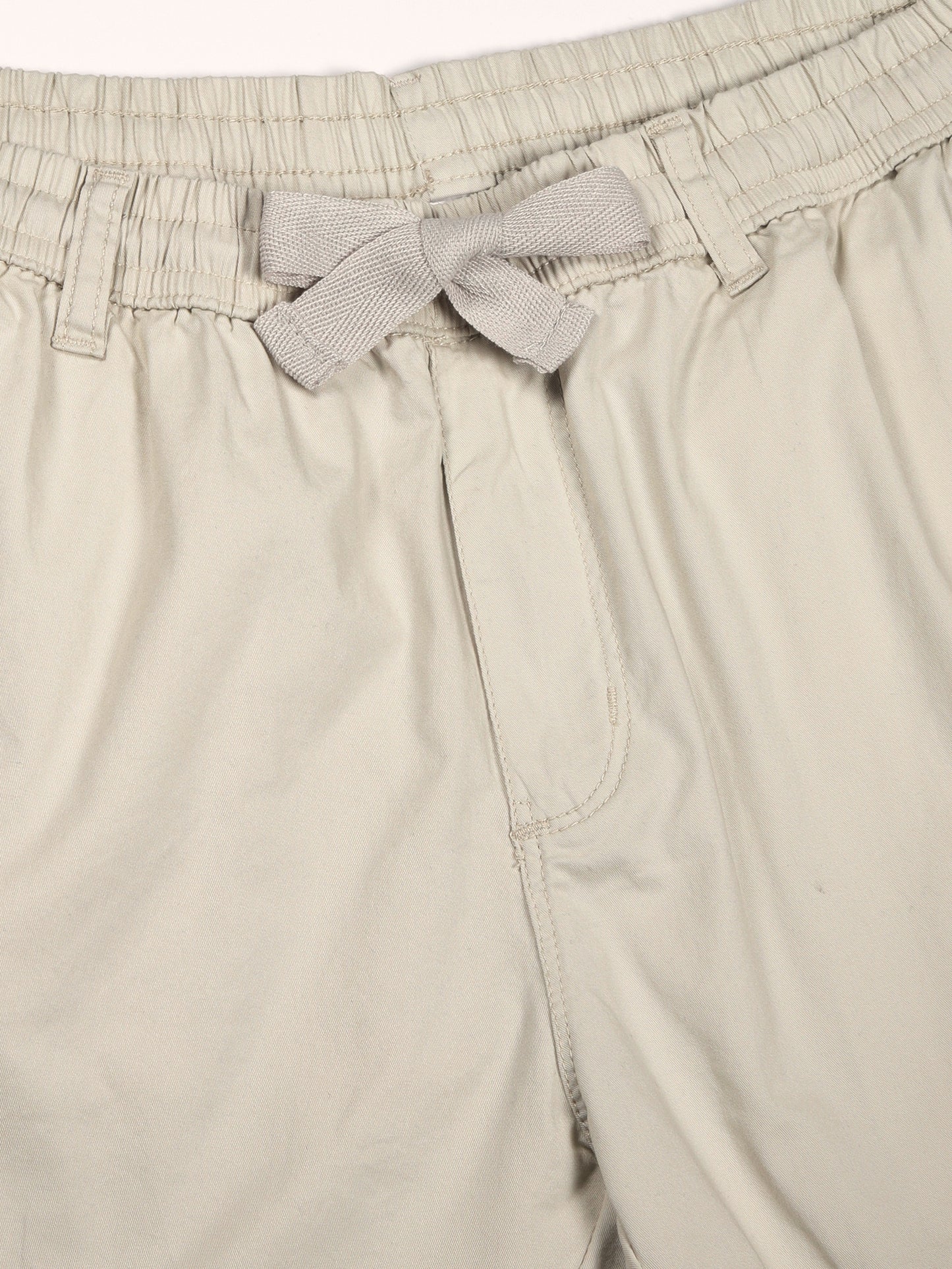 Elasticated Waist Zip Pocket Stretchable Grey Jogger Cargo