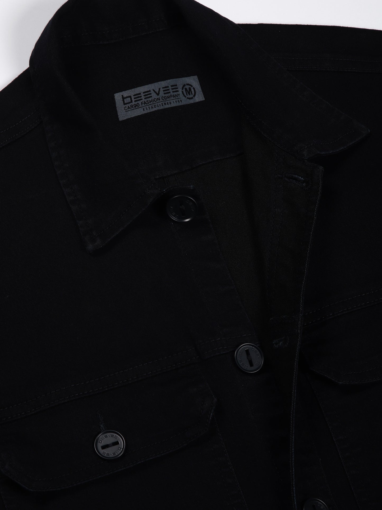 Multi Pocket Denim Blue Cargo Shacket